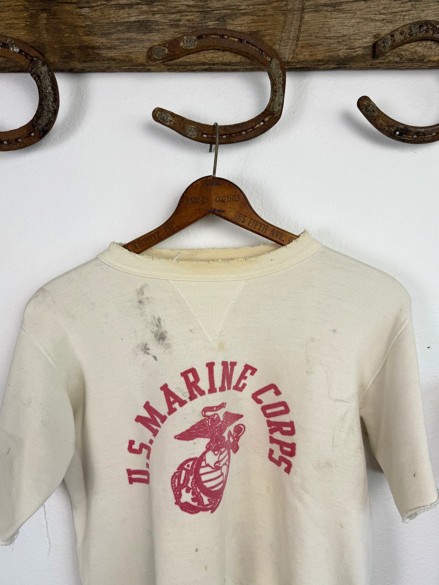1950s Chopped Single V US Marine Corps Sweatshirt (S/M)