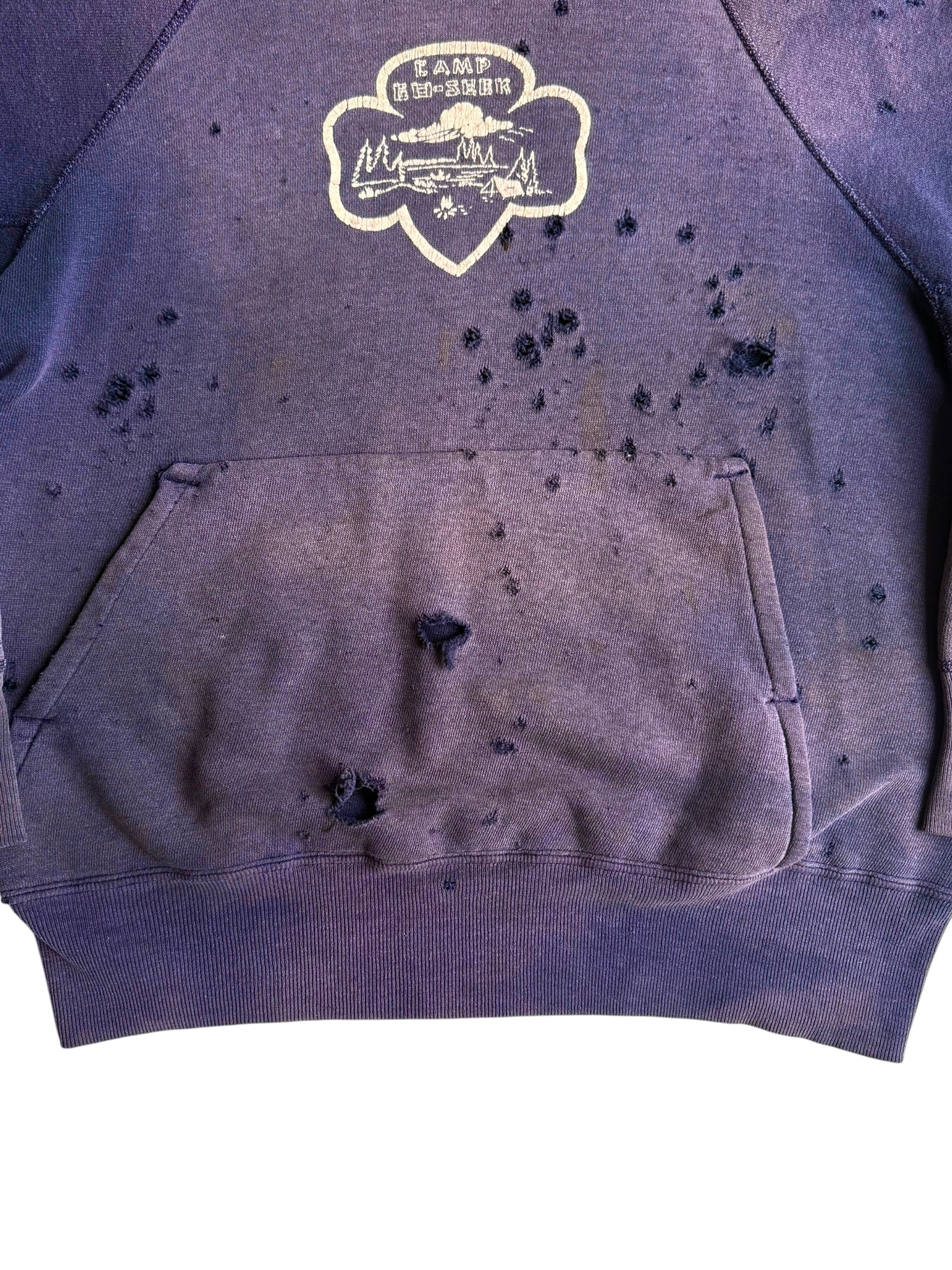 1950s Perfectly Sun Faded Distressed Camp Hoodie (M/L)