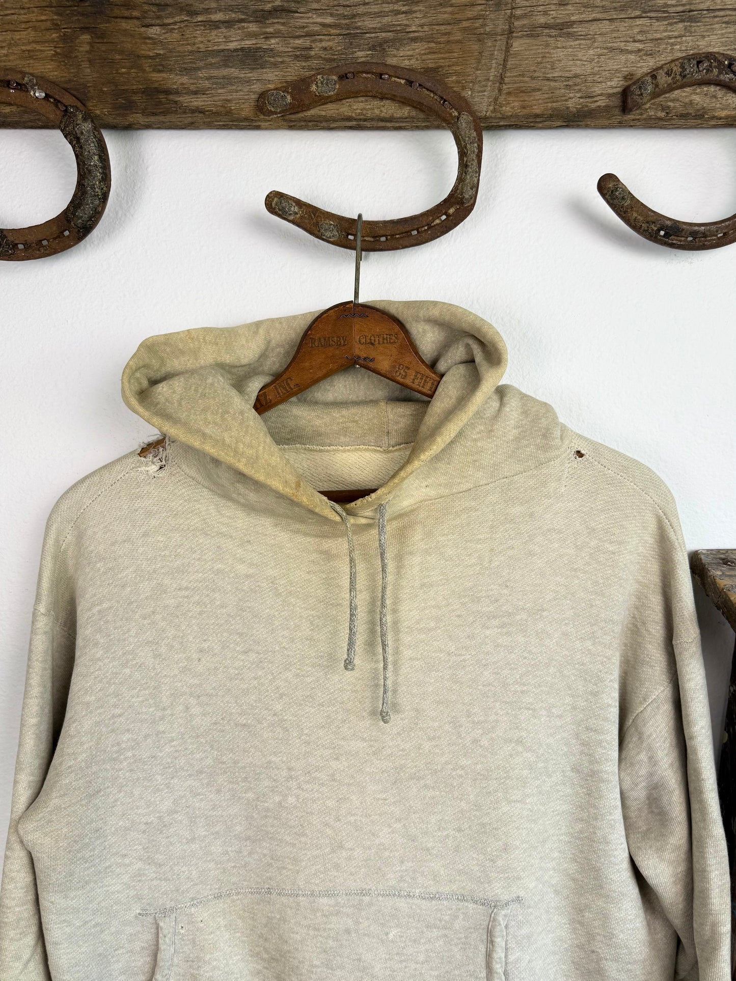 1950s Two Tone ‘Super Soft’ Worn Grey Hoodie (M/L)
