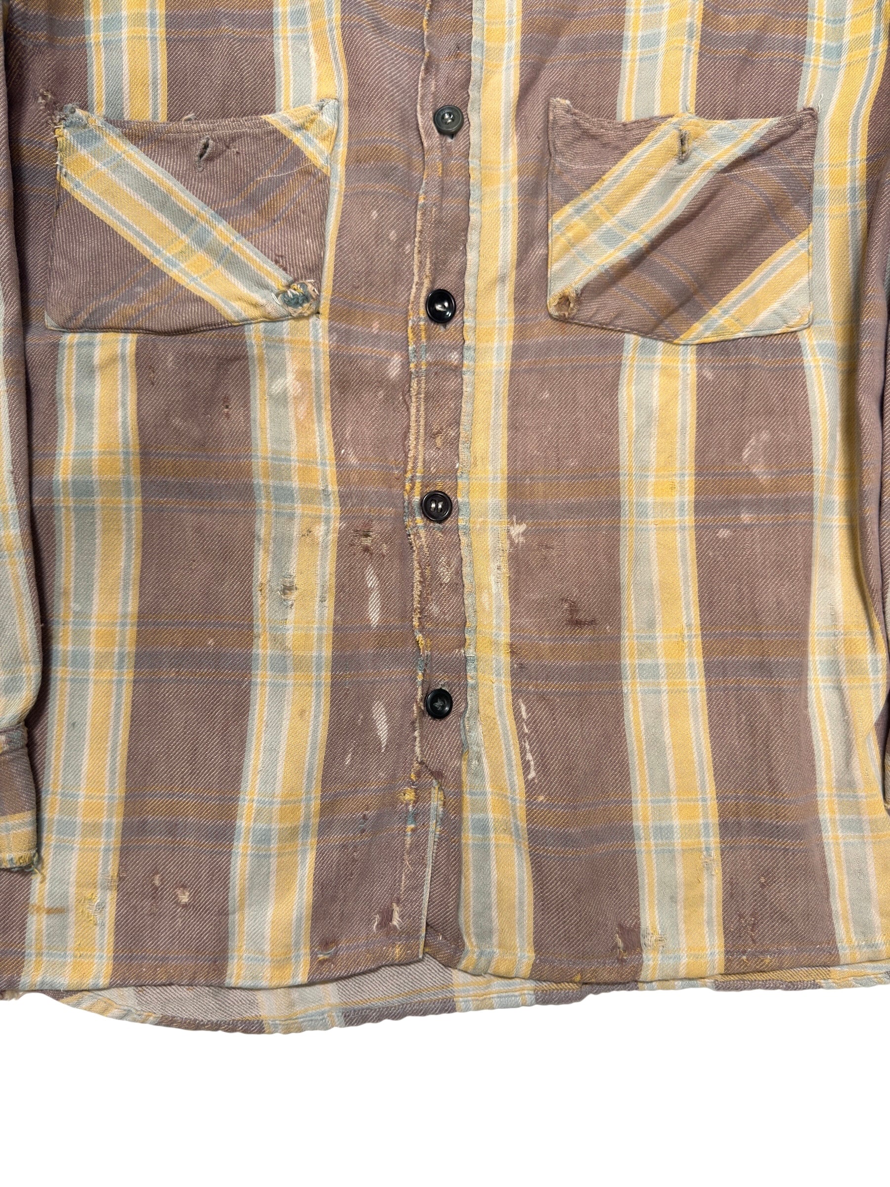 1940s Striped Cotton Flannel (S/M)