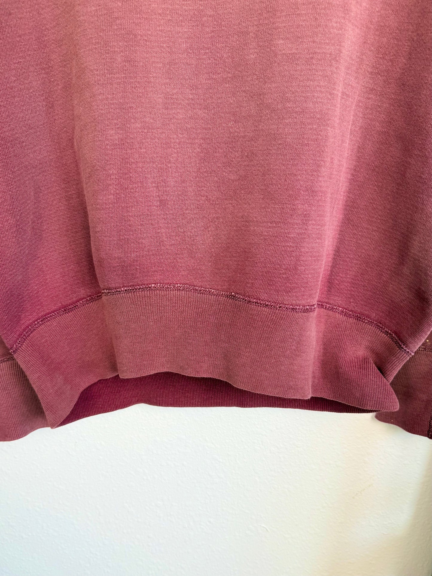 1950s Maroon Single V ‘Perfectly Faded’ Frat Sweatshirt (S/M)