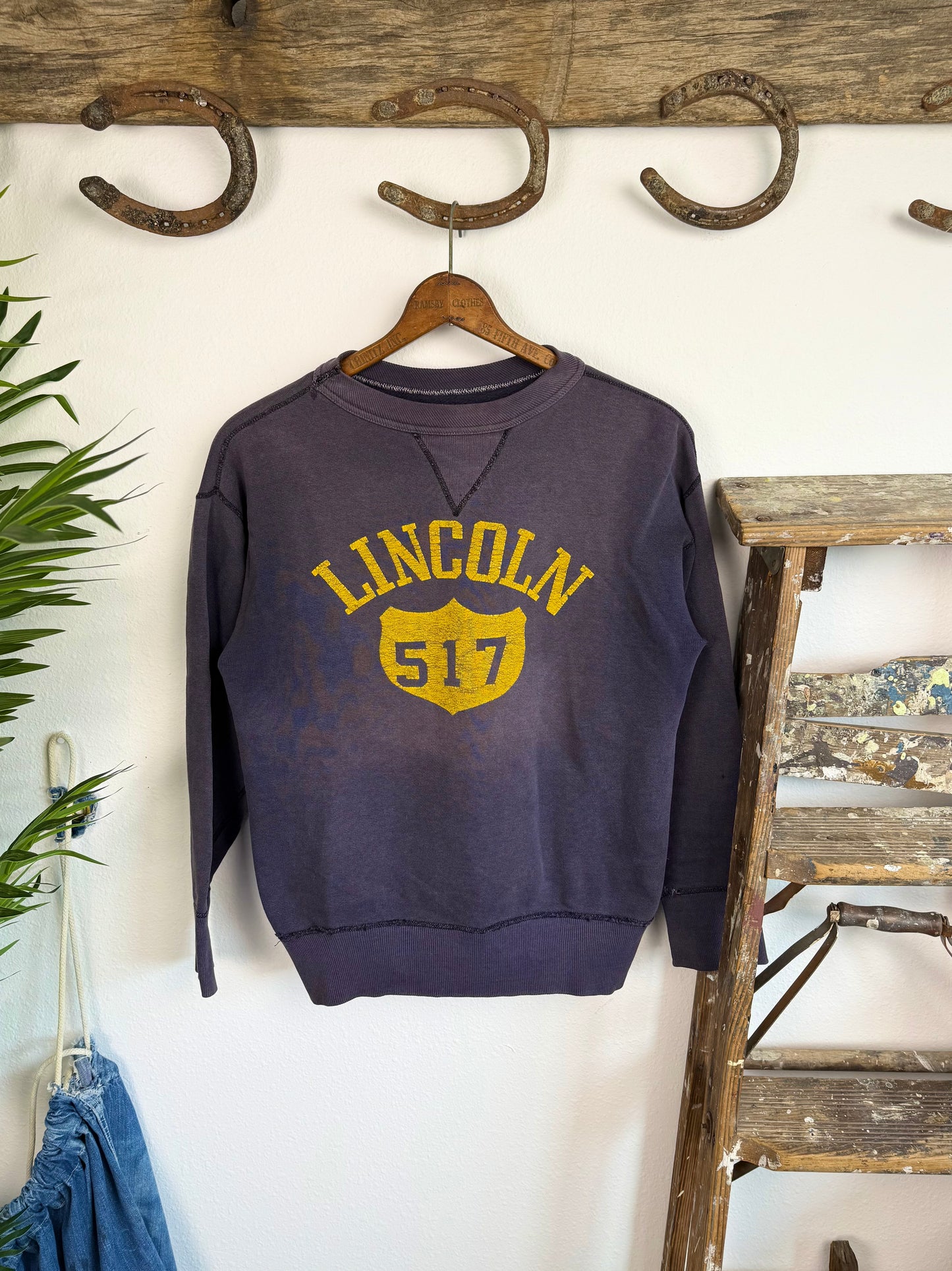 1950s ‘Lincoln’ Sun Faded Single V Sweatshirt (XL)