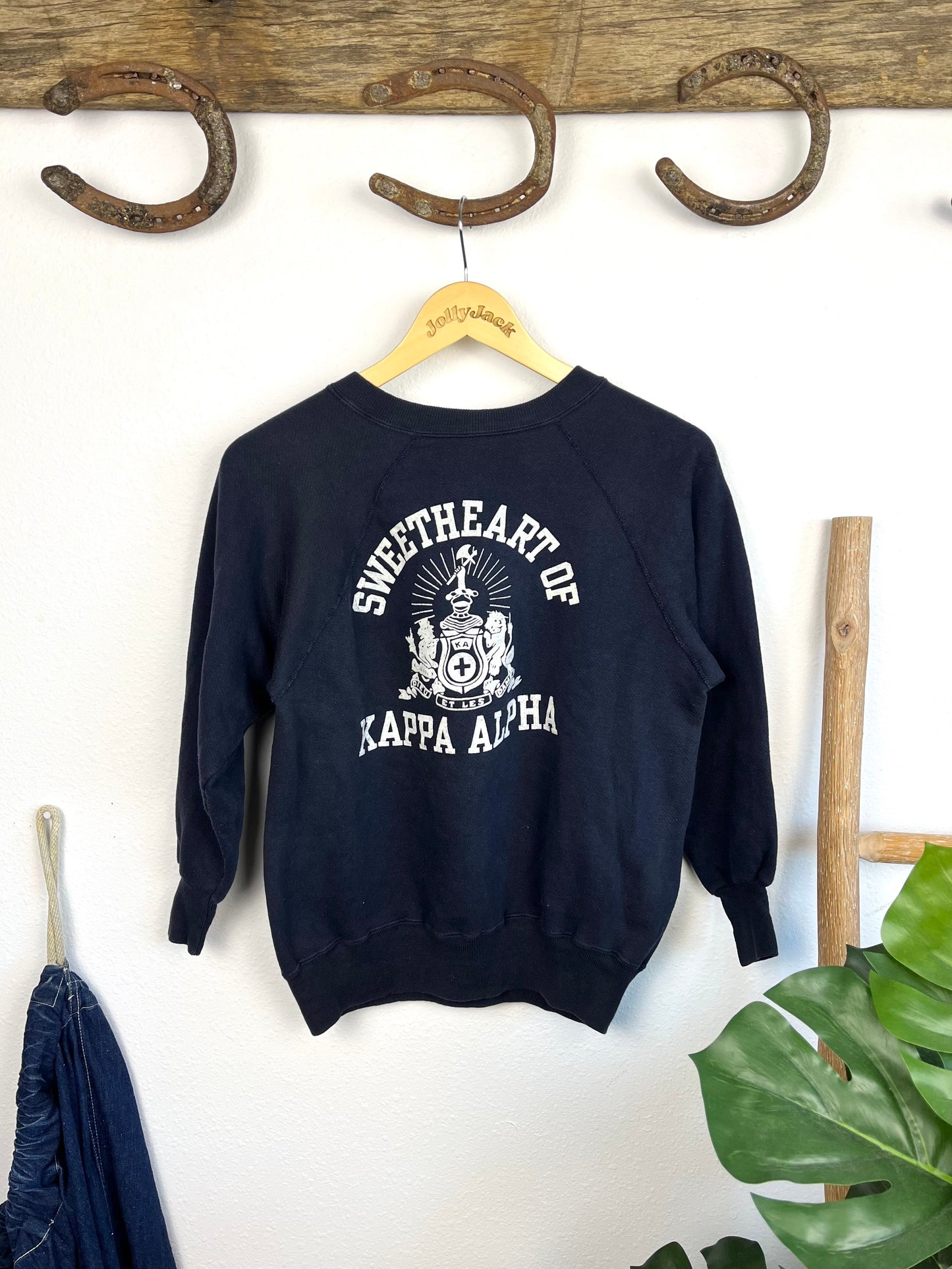 1960’s Deadstock Flocked Kappa Alpha Sweetheart Sweatshirt (S/M)