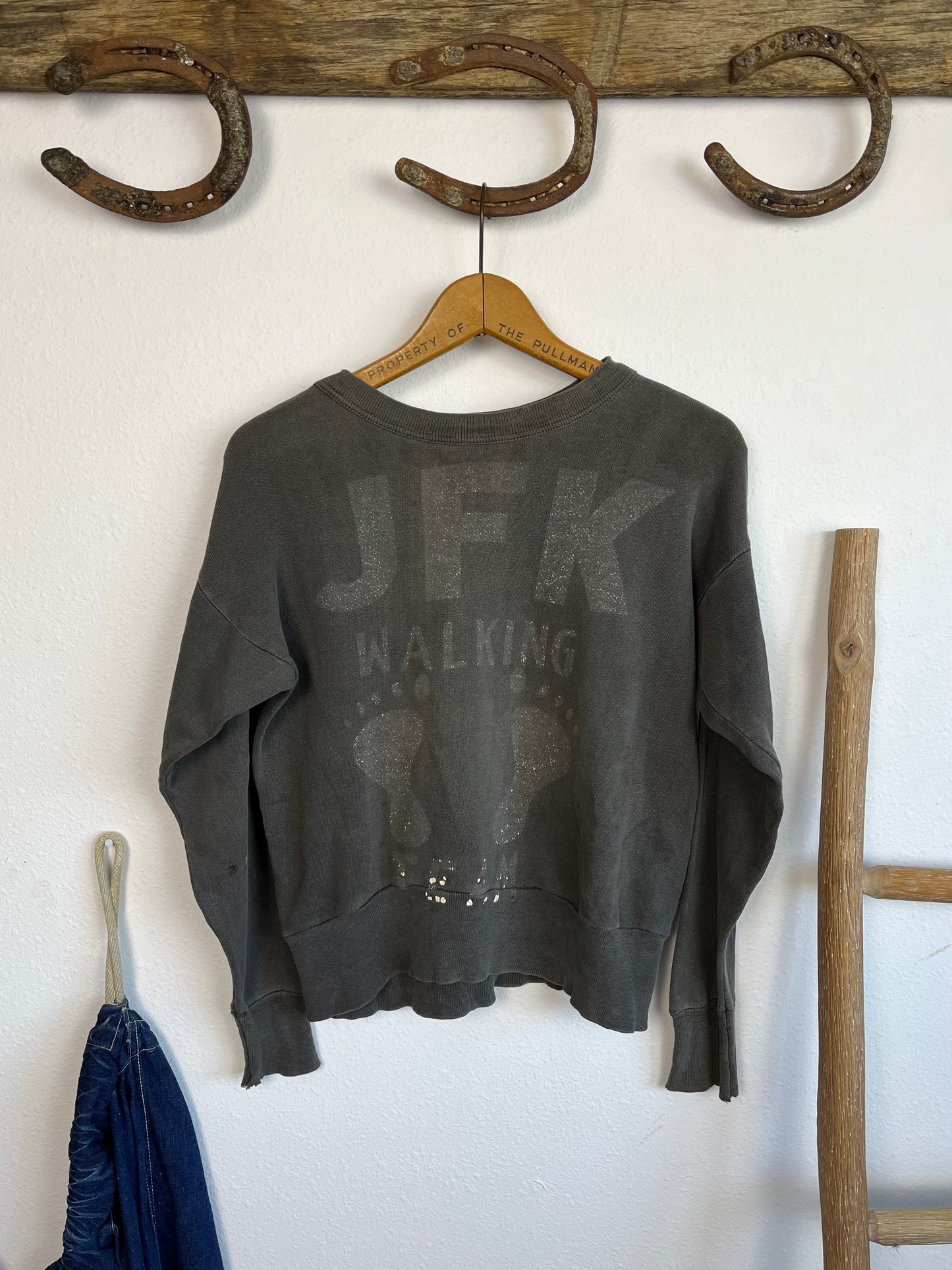1960’s Black JFK Walking Team Sweatshirt (S/M)