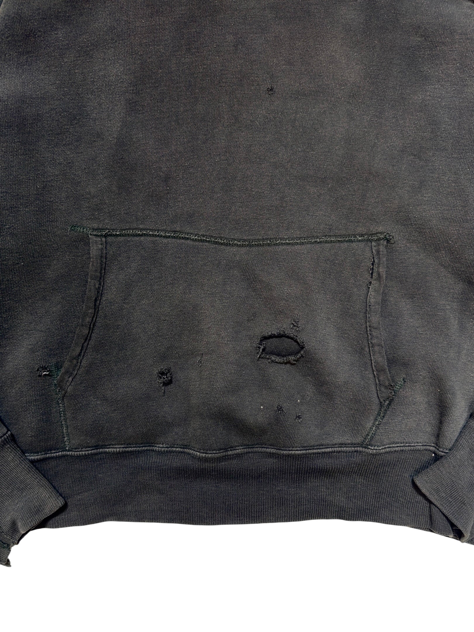 1950s Distressed Black Lock Hood Hoodie (M/L)