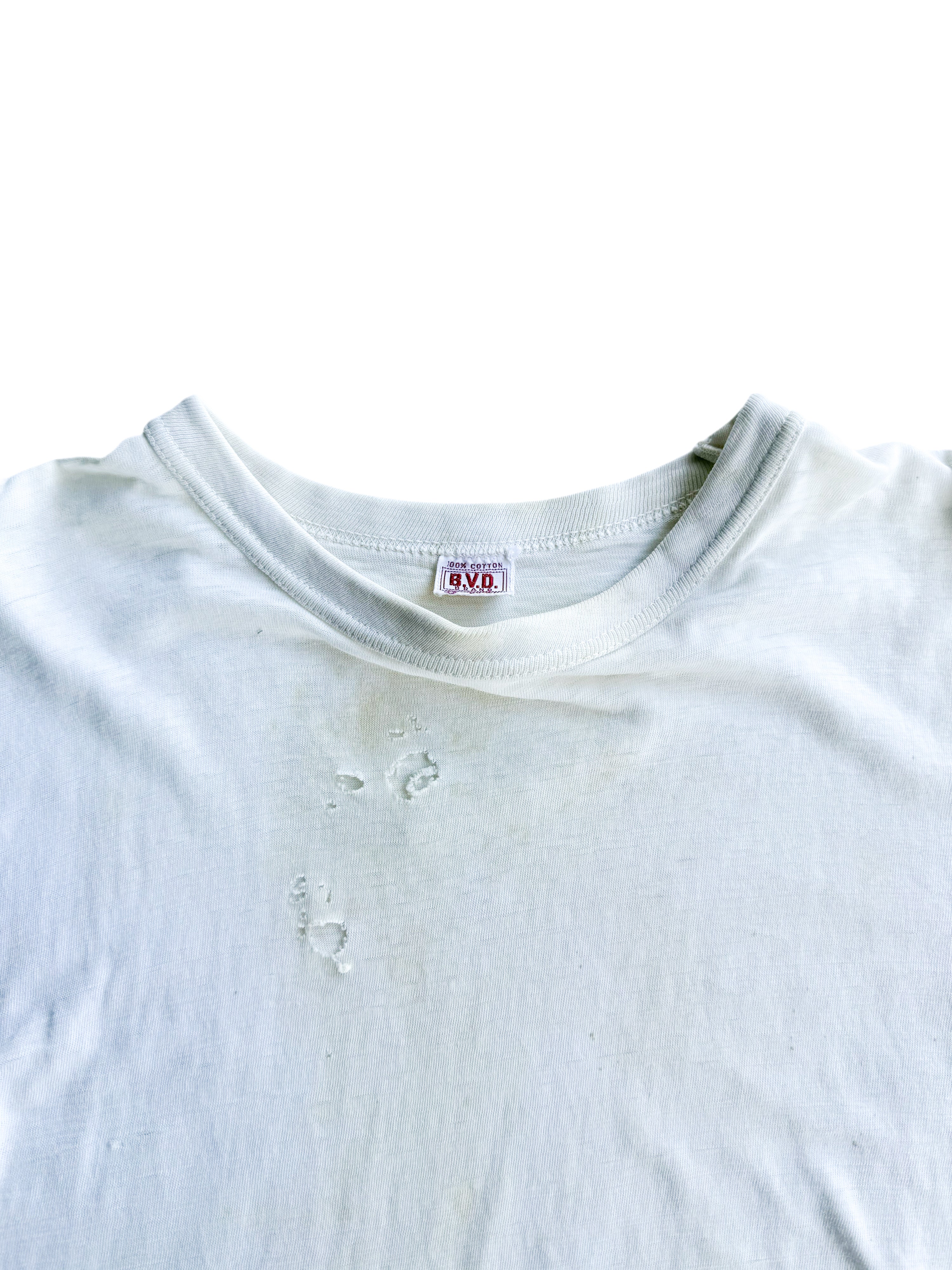 1950s Perfectly Distressed White Tee (S/M)