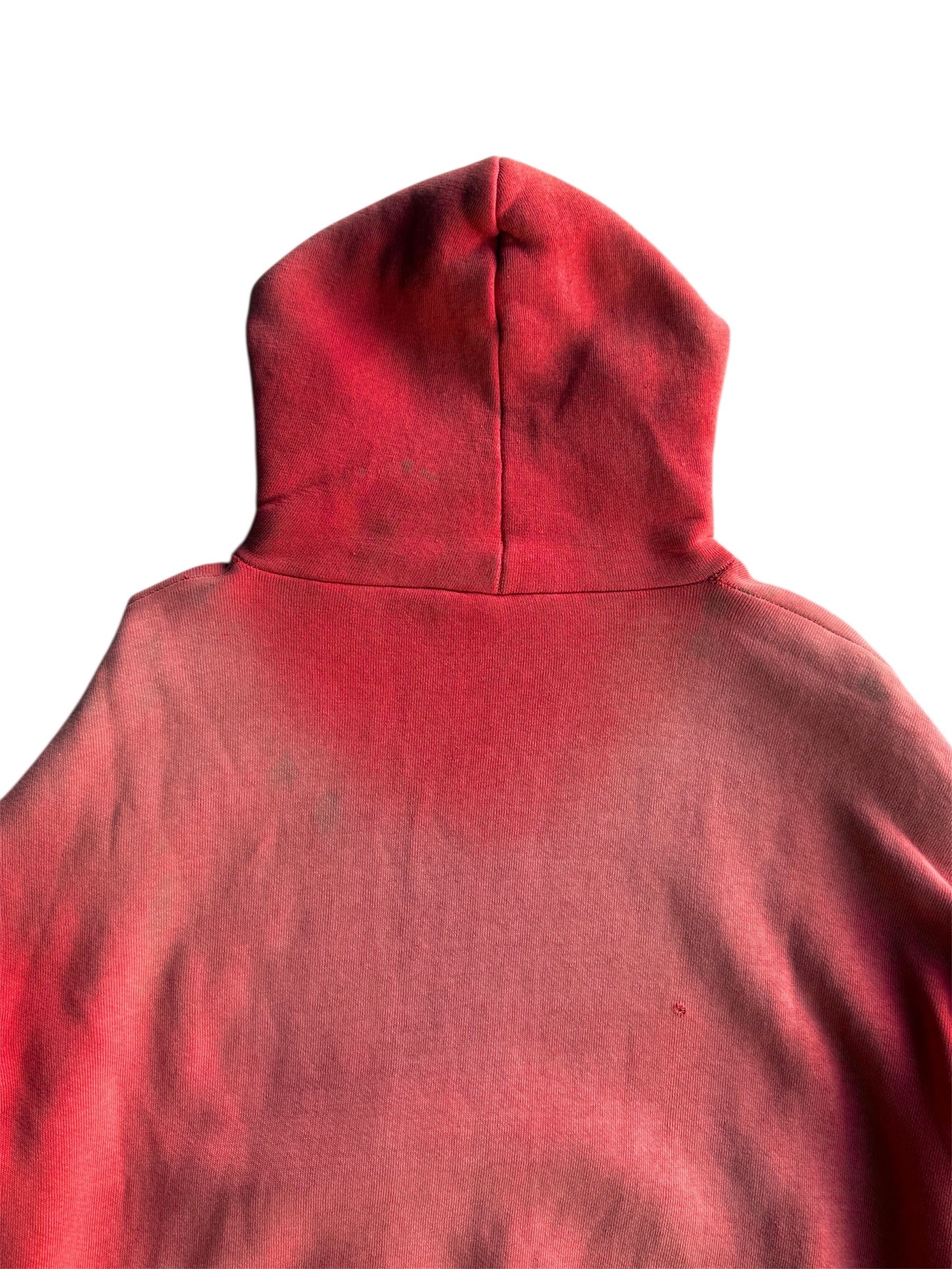 1950s Sun Faded Cherry Red Thermal Hoodie (M/L)