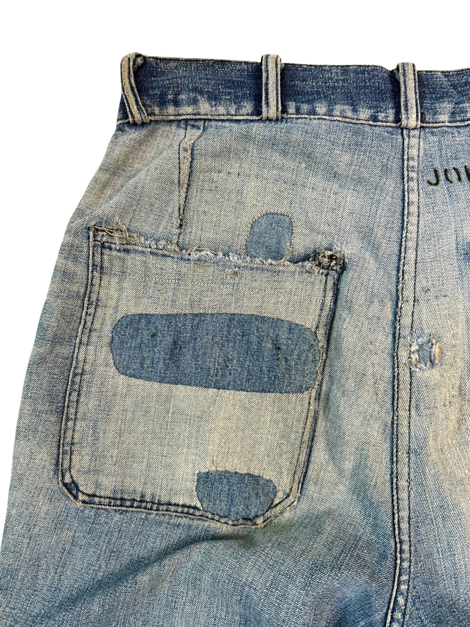1940s WW2 Era US Navy Denim Dungarees (30)
