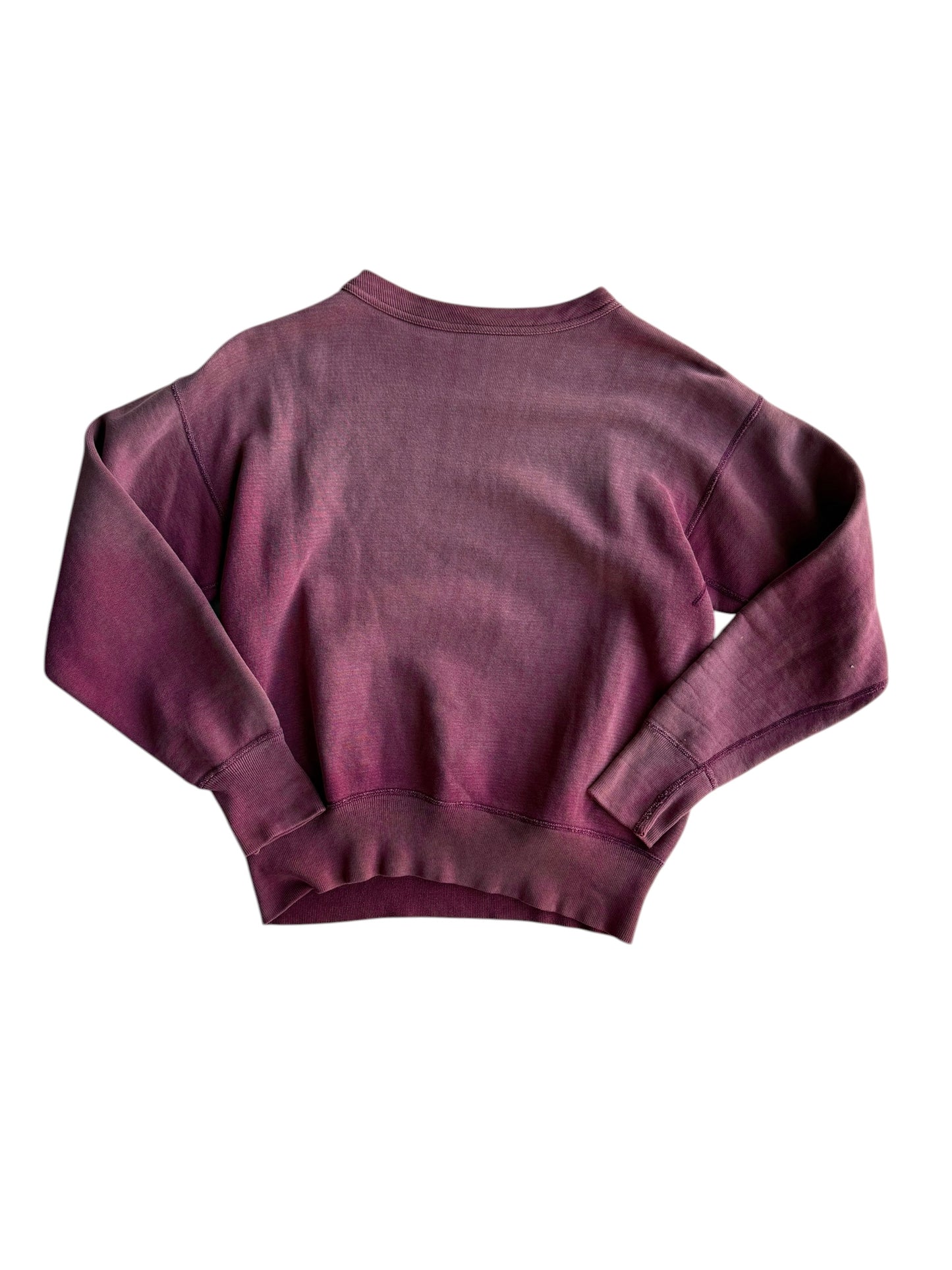 1950s Sun Faded Maroon Fraternity Single V Sweatshirt (S/M)