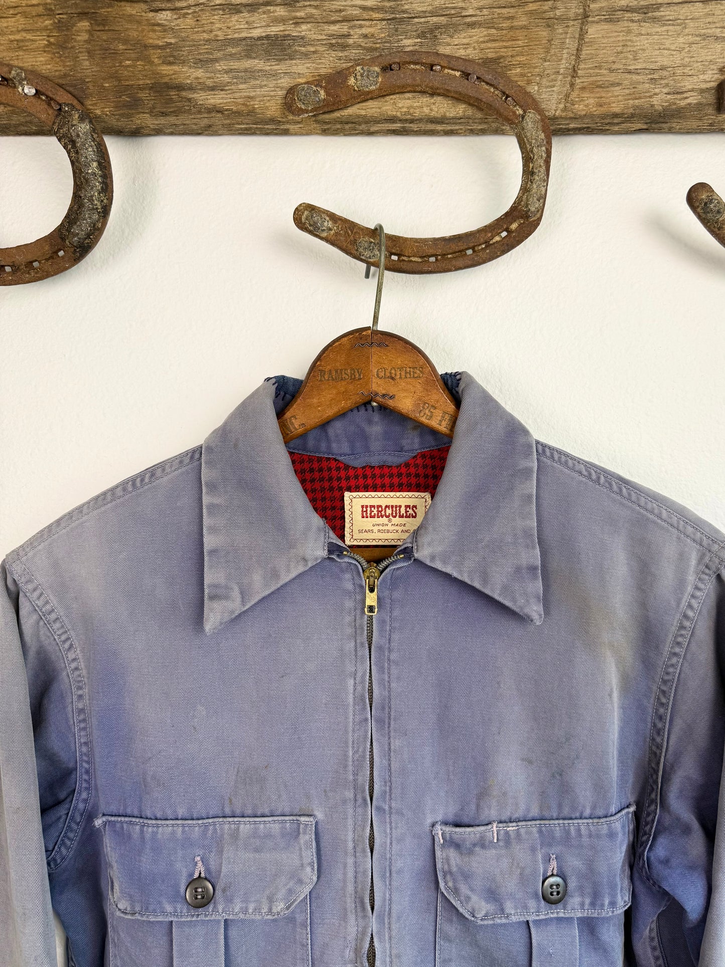 1950s Faded Hercules ‘Flannel Lined’ Workwear Jacket (S/M)