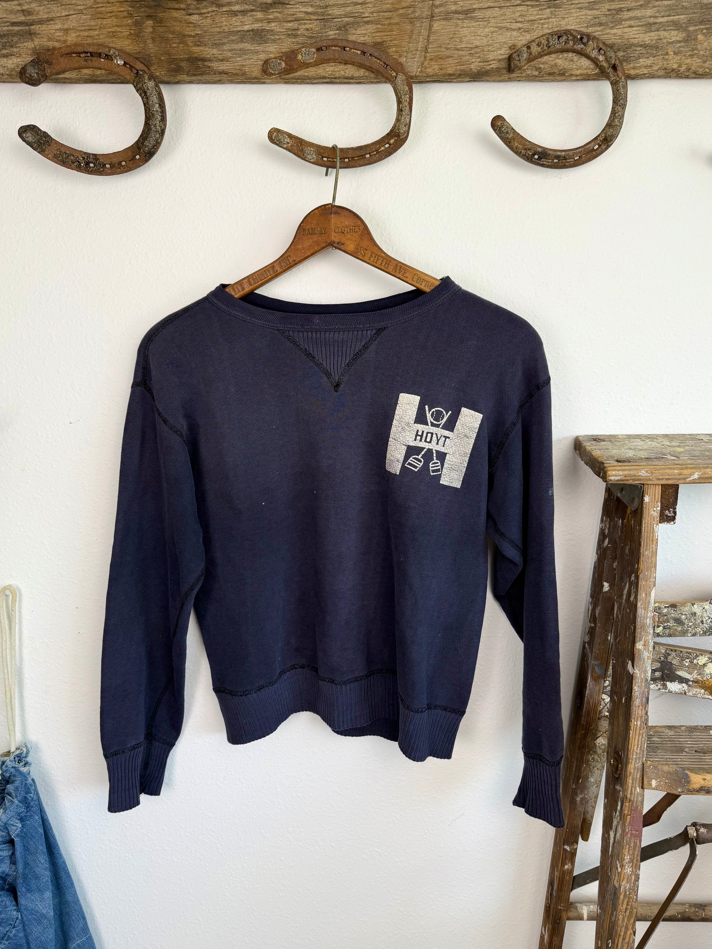 1940s Ribbed Single V ‘Hoyt’ Sweatshirt (S/M)