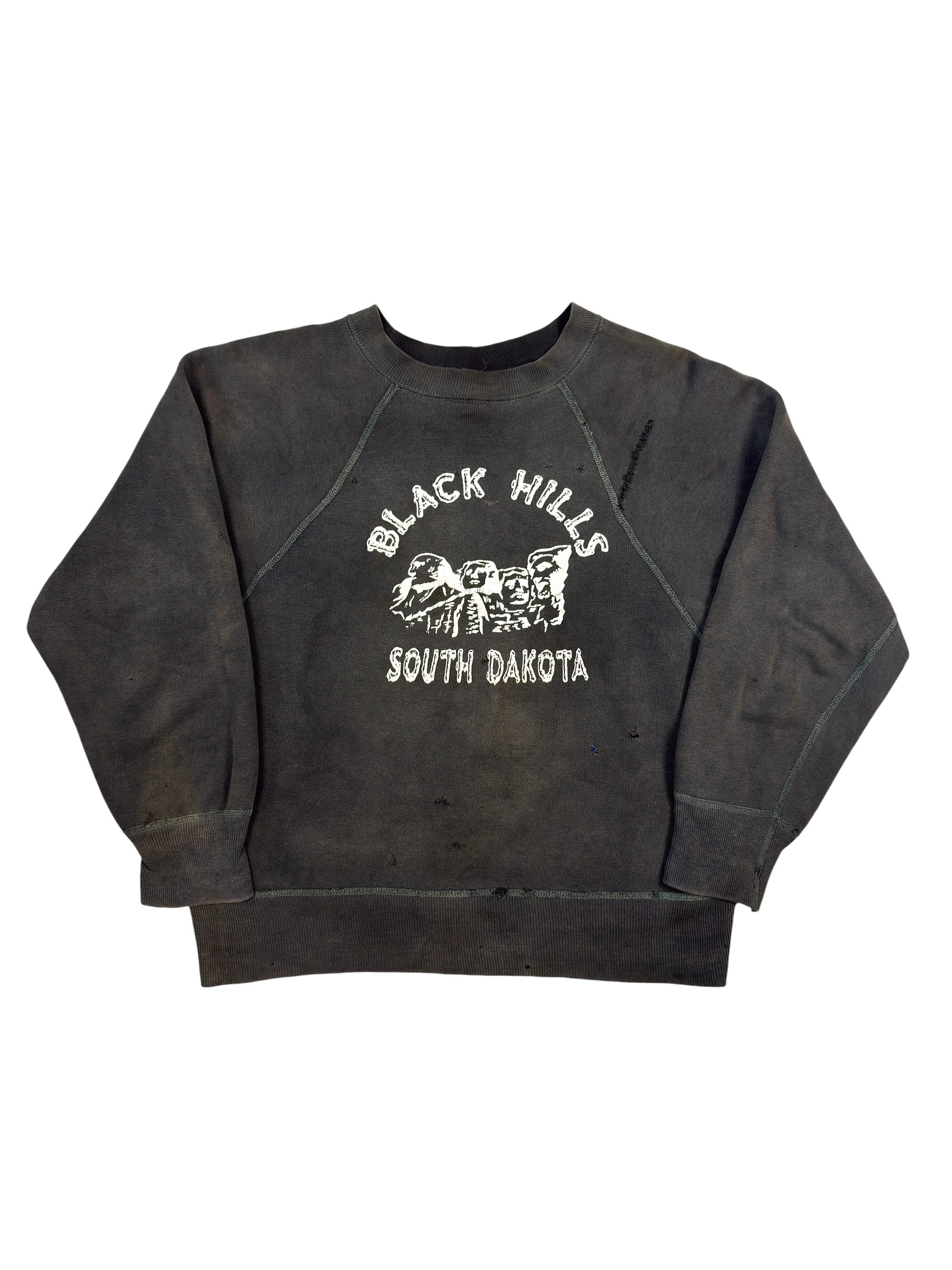 1950s ‘Black Hills’ Sun Faded Black Sweatshirt (M/L)