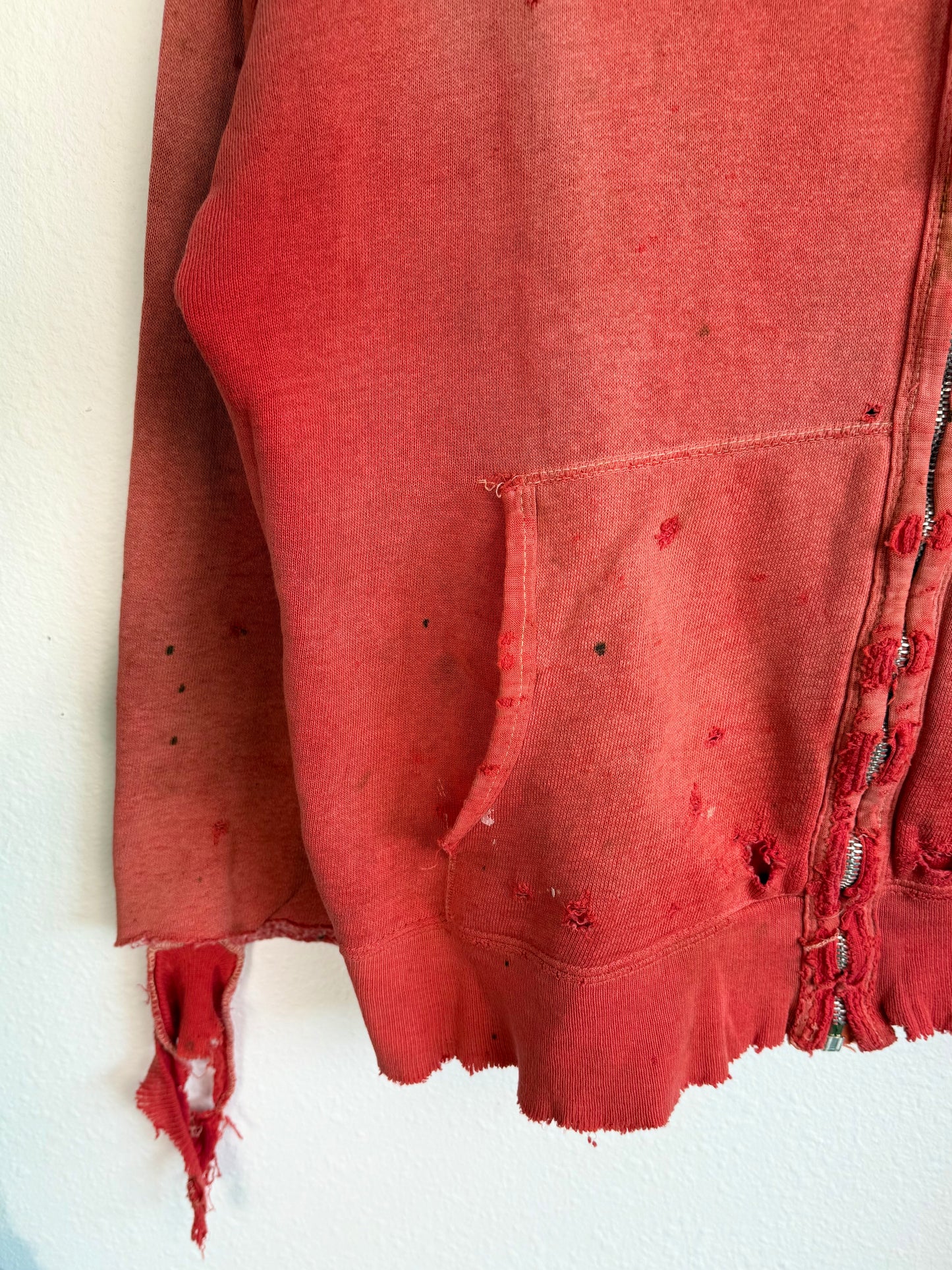 1950s ‘Zombie Jacket’ Thrashed and Sun Faded Zip Up Jacket (L)