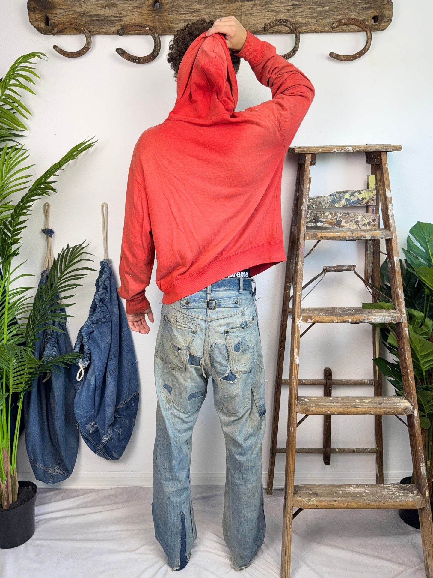 1960s Sun Faded Thermal Zip Up Jacket (L/XL)
