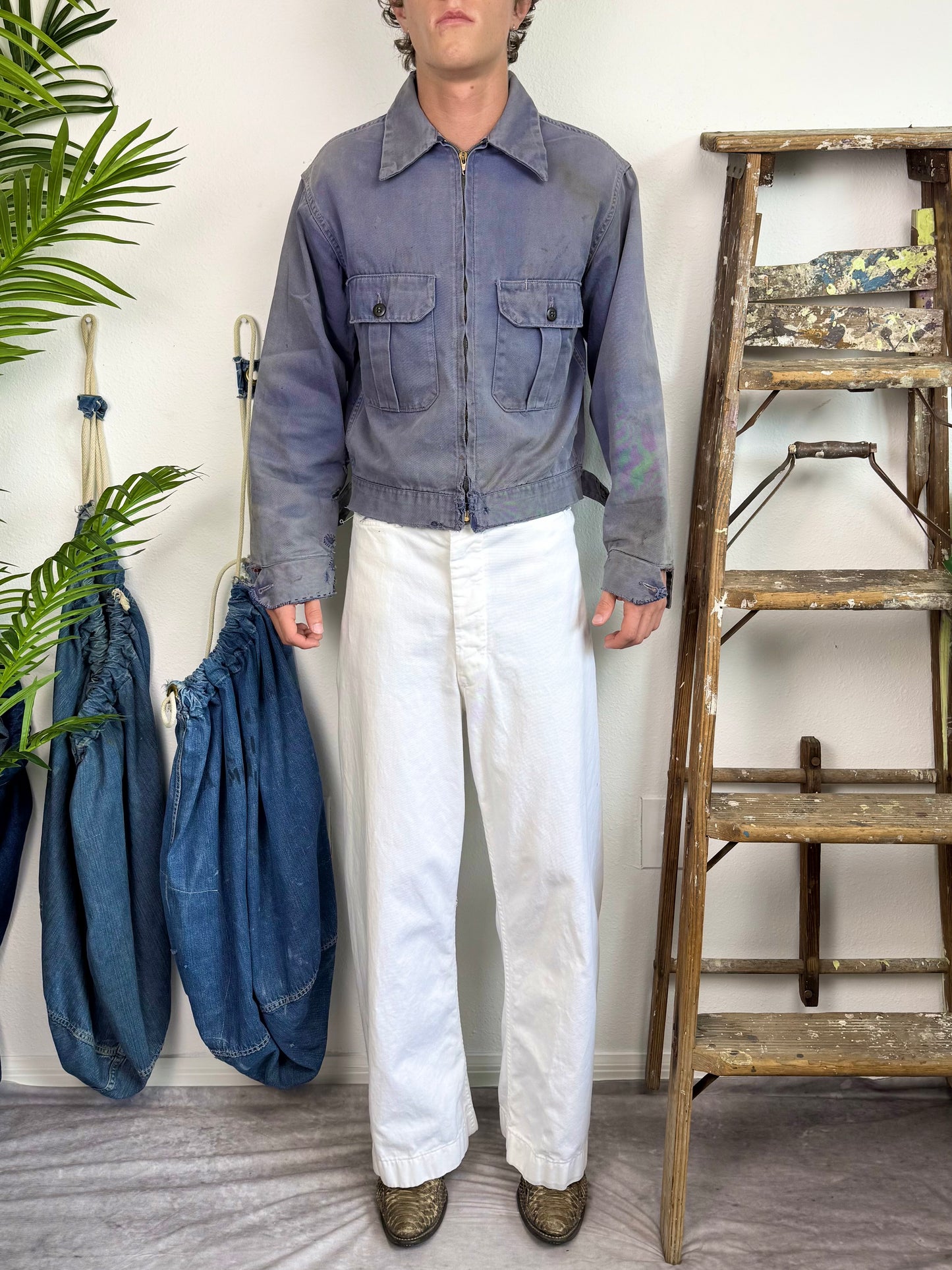 1950s Faded Hercules ‘Flannel Lined’ Workwear Jacket (S/M)