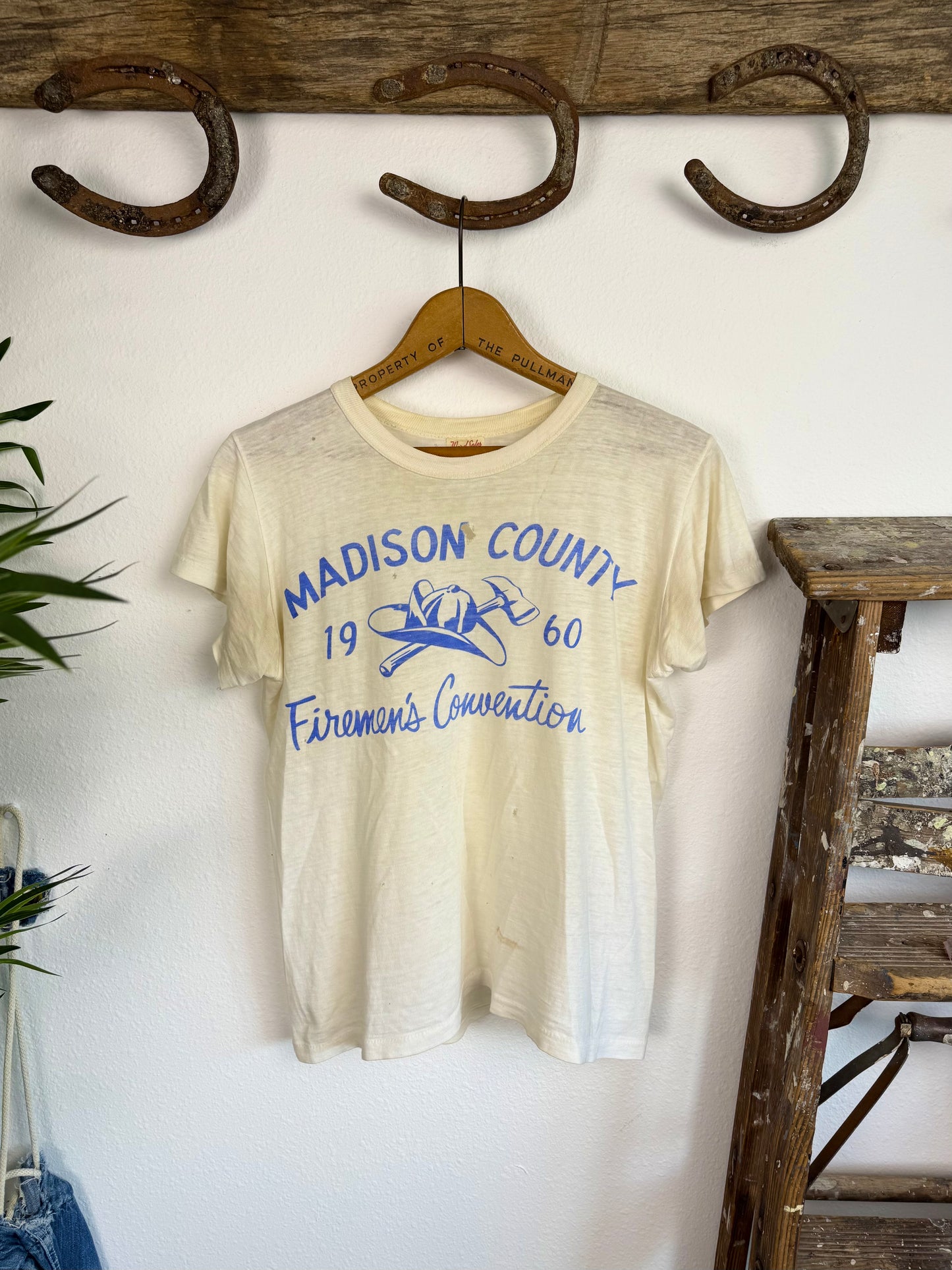 1960s ‘Water Print’ Madison County Firemen’s Convention Tee (S/M)