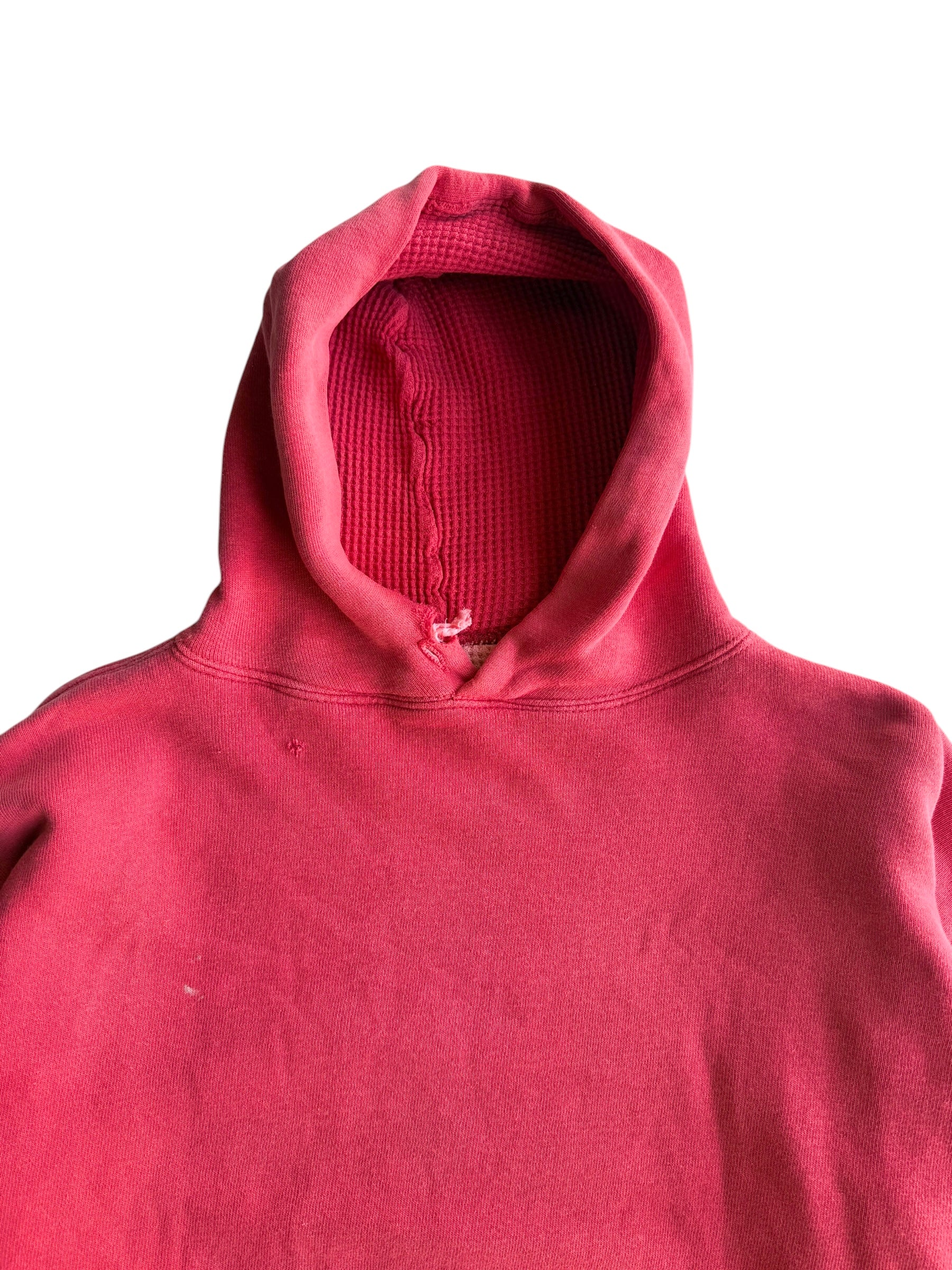 1950s ‘White Belly’ Thermal Lined Red Hoodie (XL)