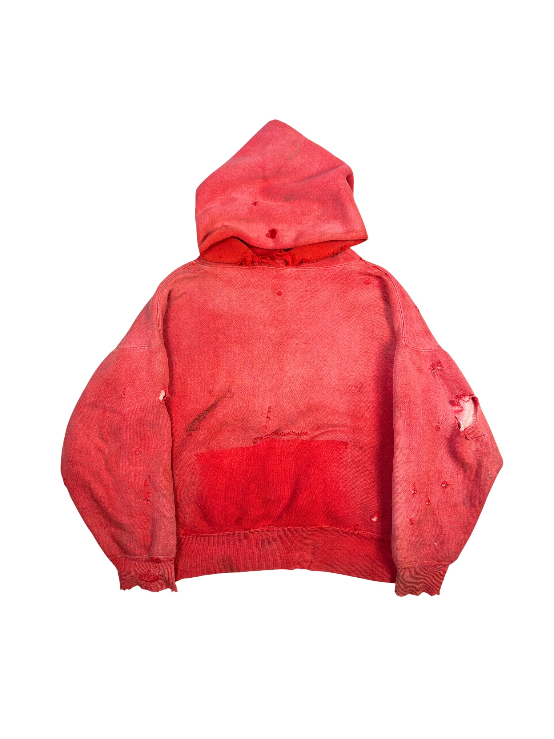 1950s Double Face ‘Ghost Pocket’ Sun Faded Cherry Red Hoodie (XL)