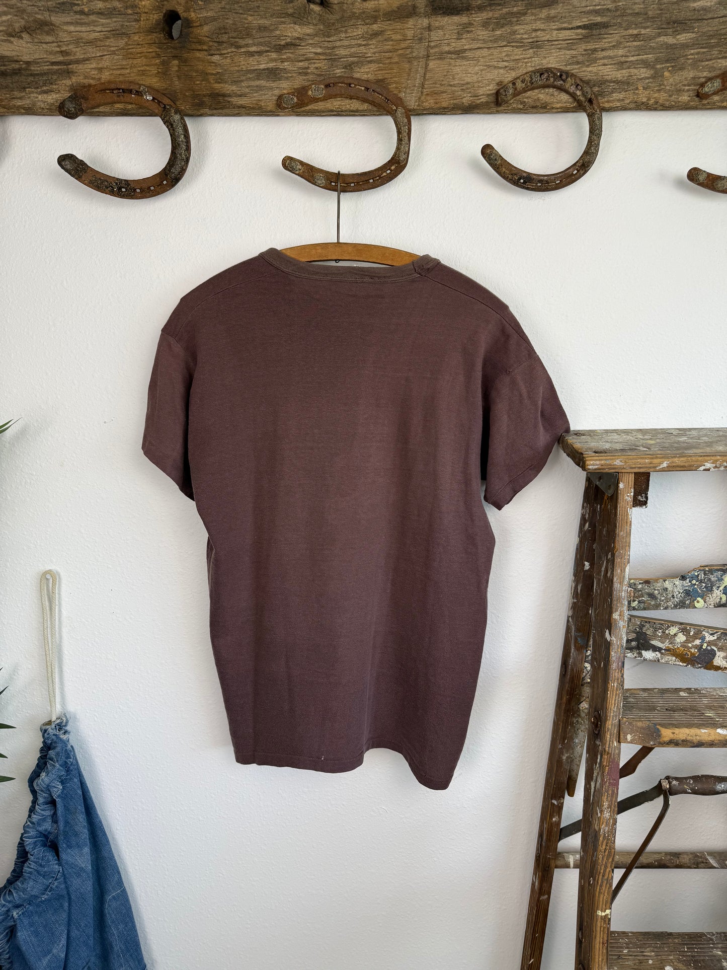 1960s Russell Athletic Two Tone Maroon Tee (L/XL)
