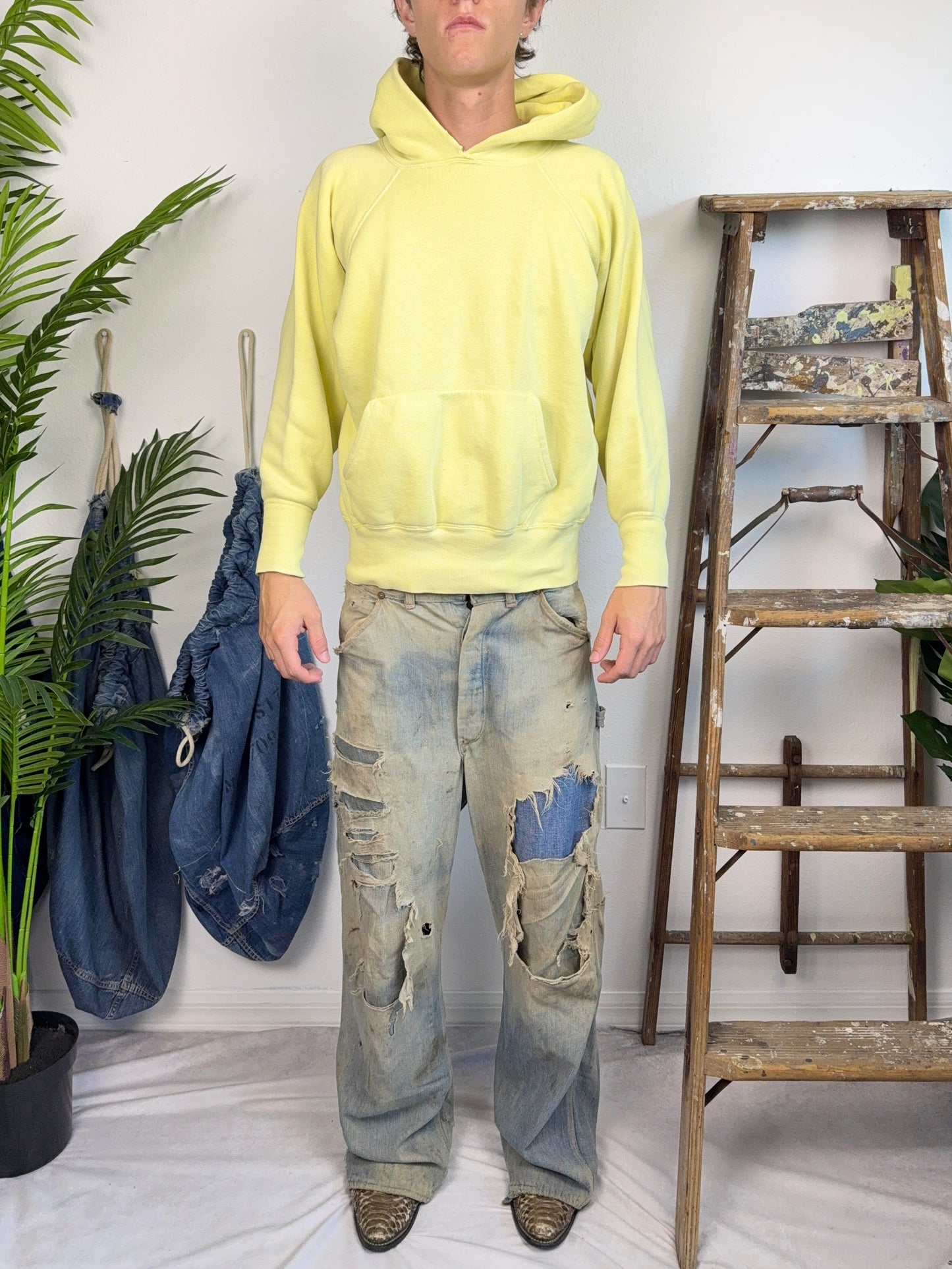 1950s Faded Yellow Hoodie (L/XL)
