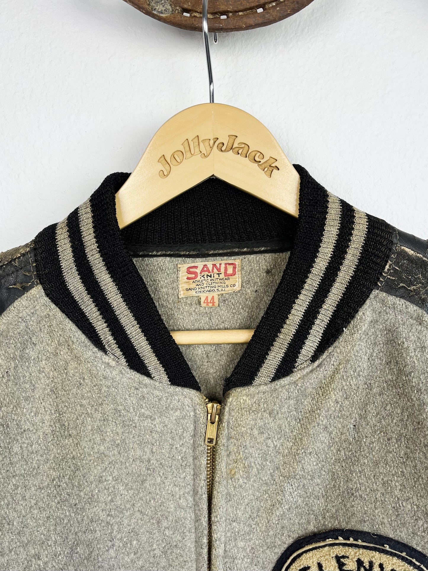 1950’s Black Salt & Pepper Varsity Jacket (46)