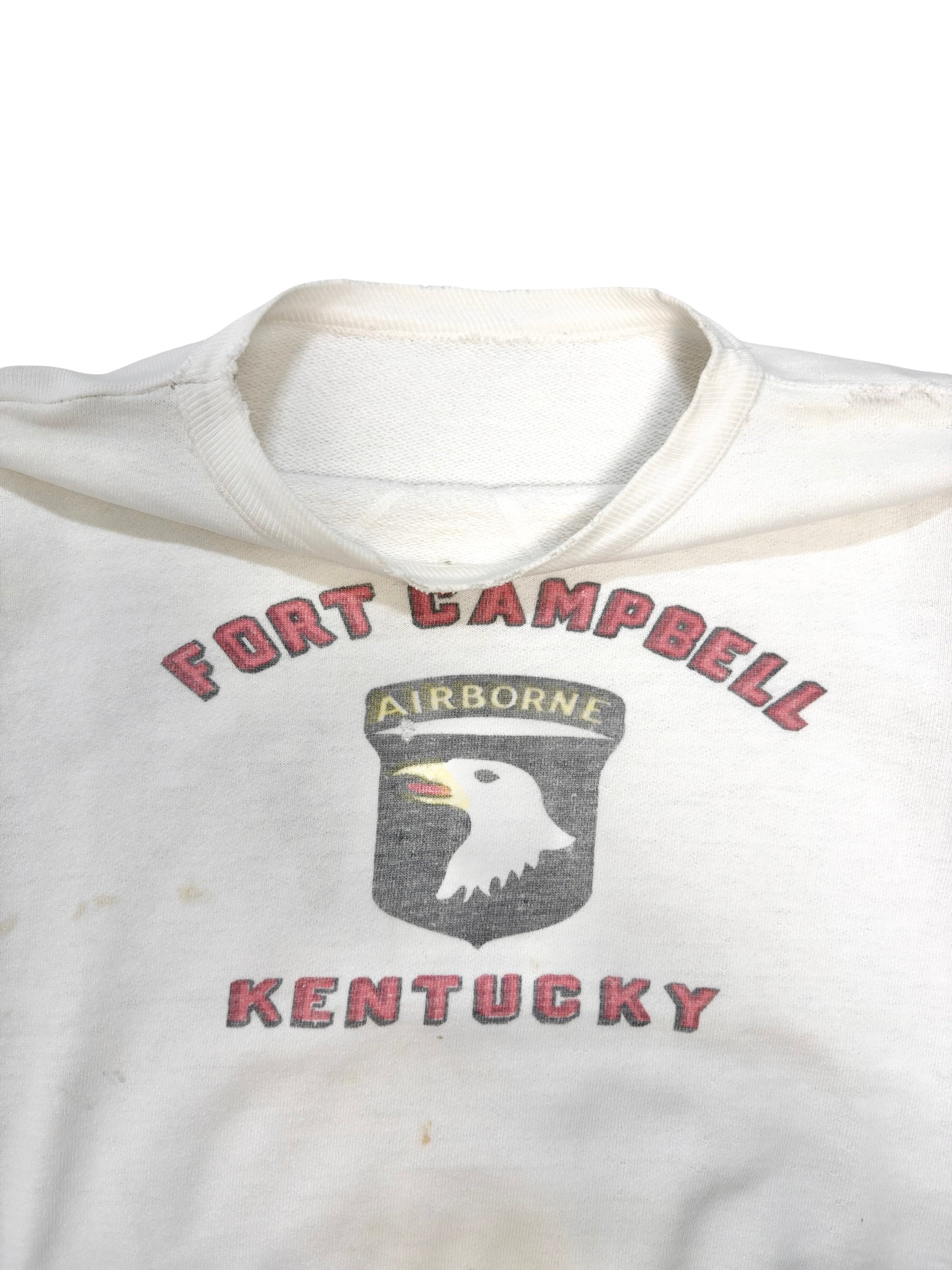 1950s ‘Fort Campbell’ Military Cut Off Sweatshirt (S/M)