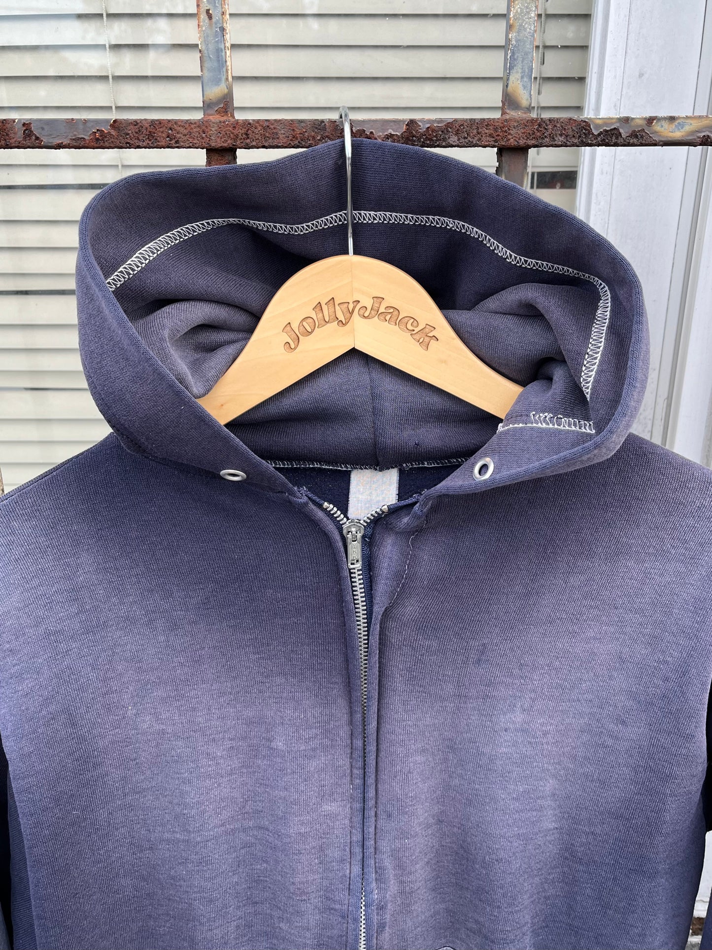1960’s/1970’s Sun Faded Navy Zip Up Hoodie (S/M)