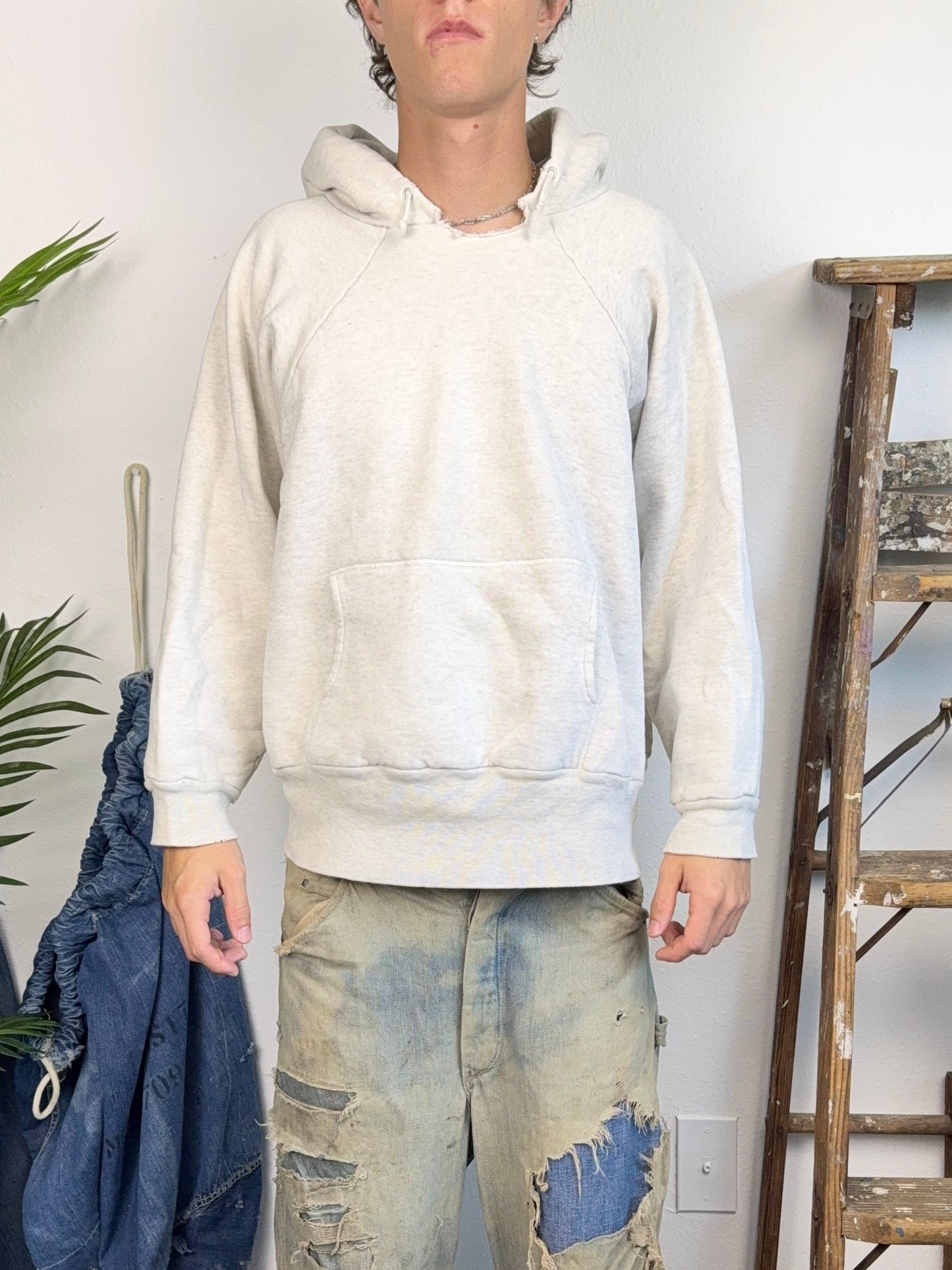 1950s Brent Grey Fully Thermal Lined Hoodie (XL)