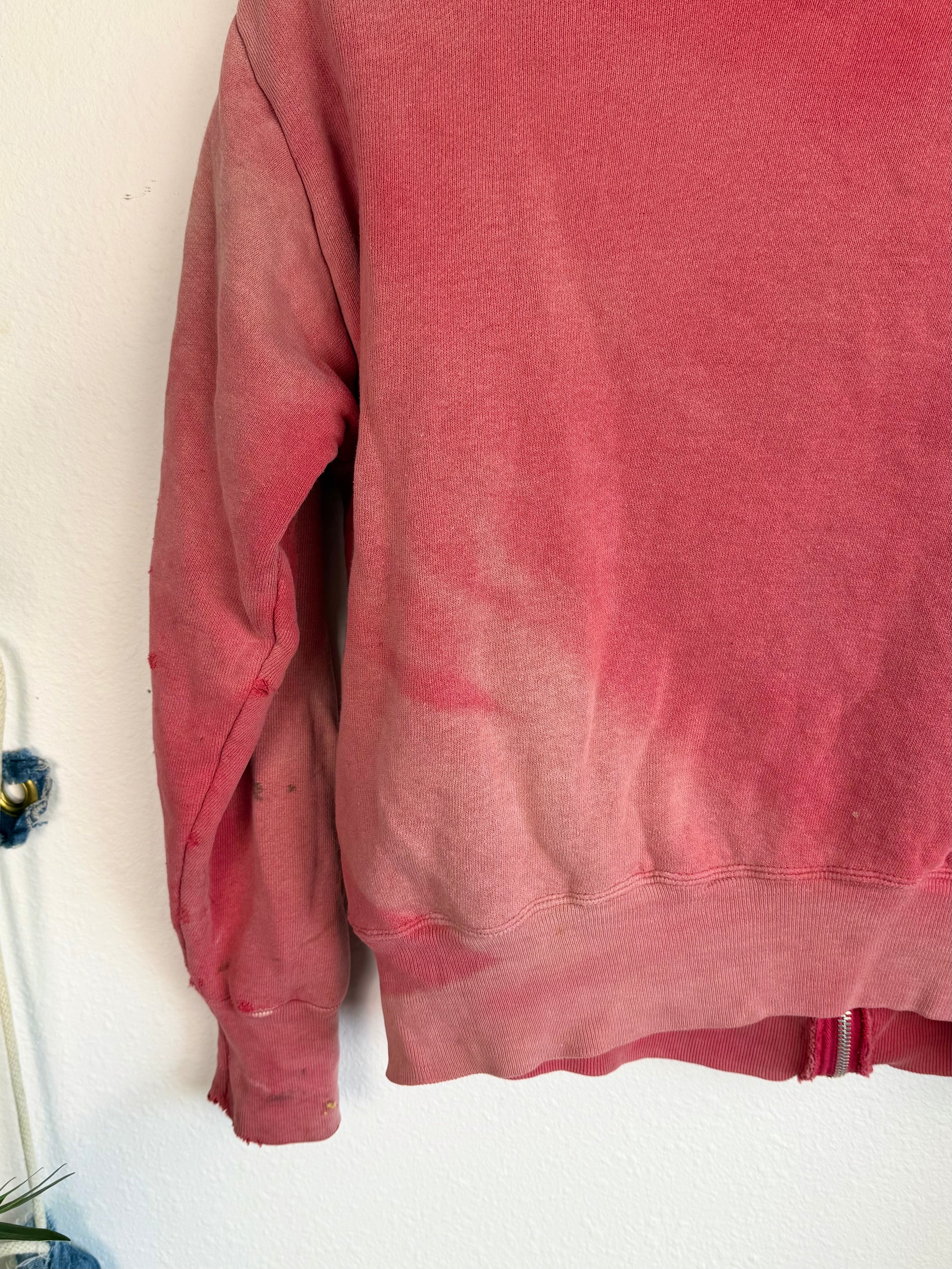 1950s Thermal Lined Sun Faded ‘D Pocket’ Zip Up Jacket (M/L)