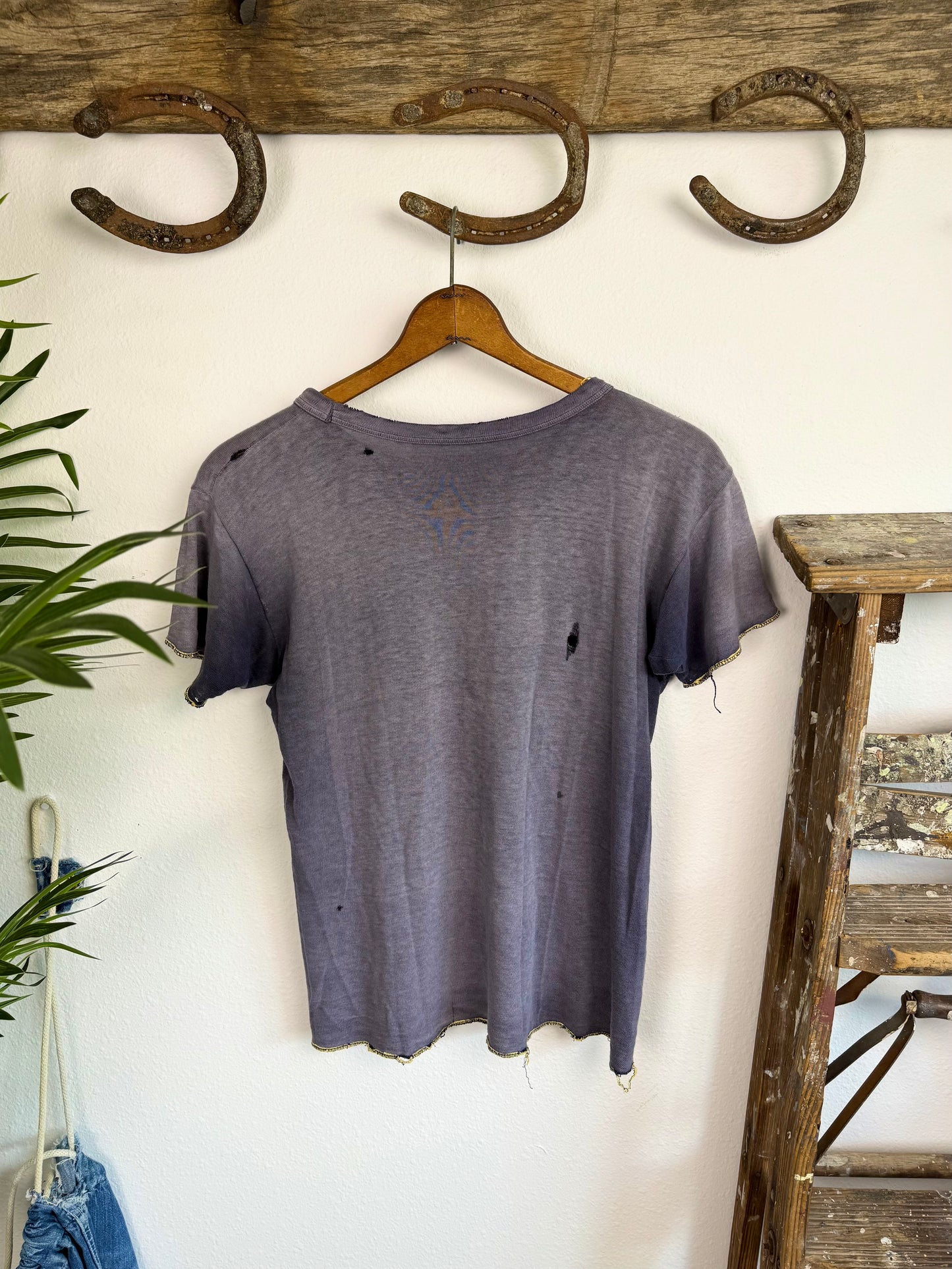 1960s Perfectly Sun Faded Navy Blank Tee (S/M)
