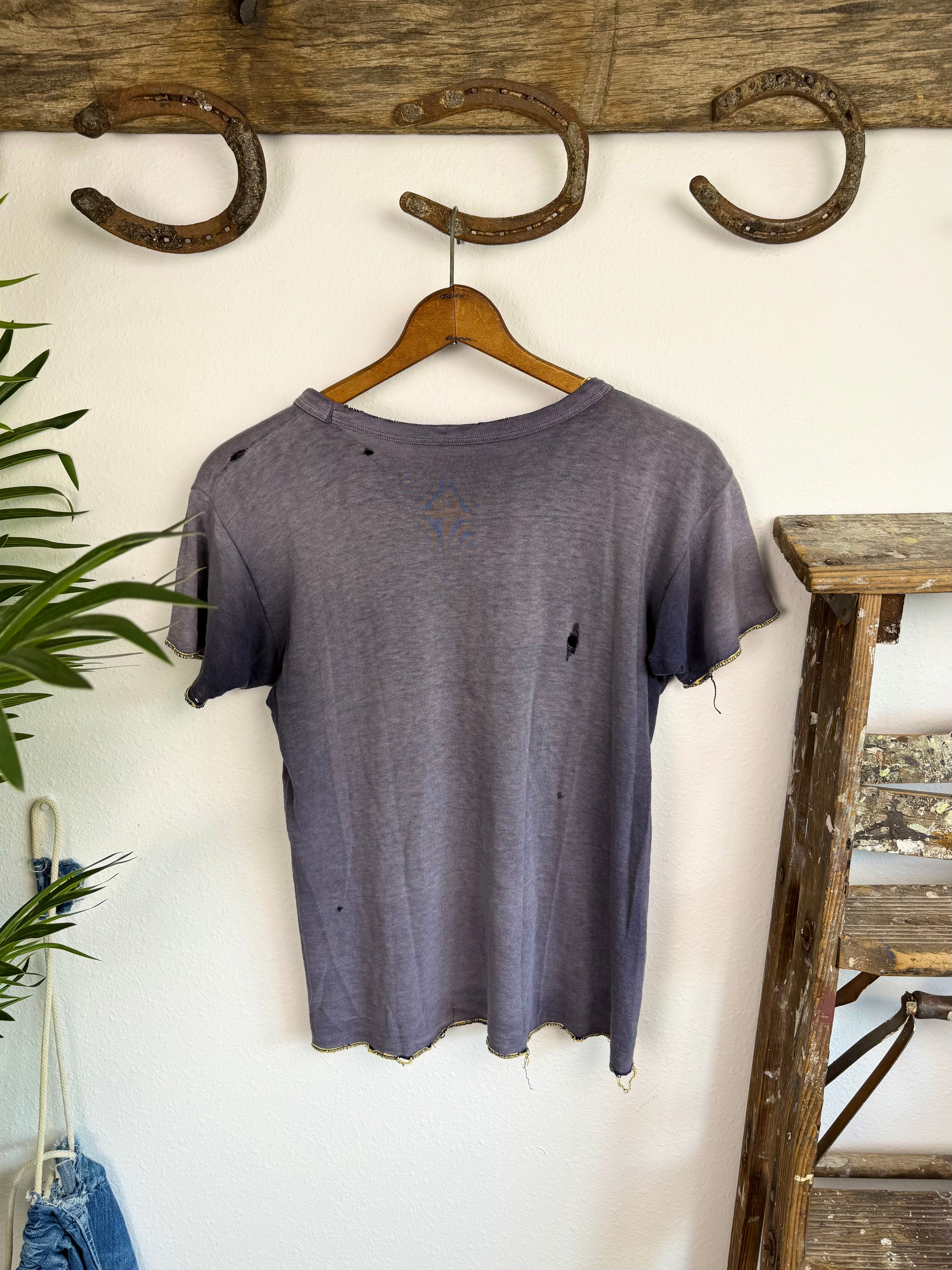 1960s Perfectly Sun Faded Navy Blank Tee (S/M)