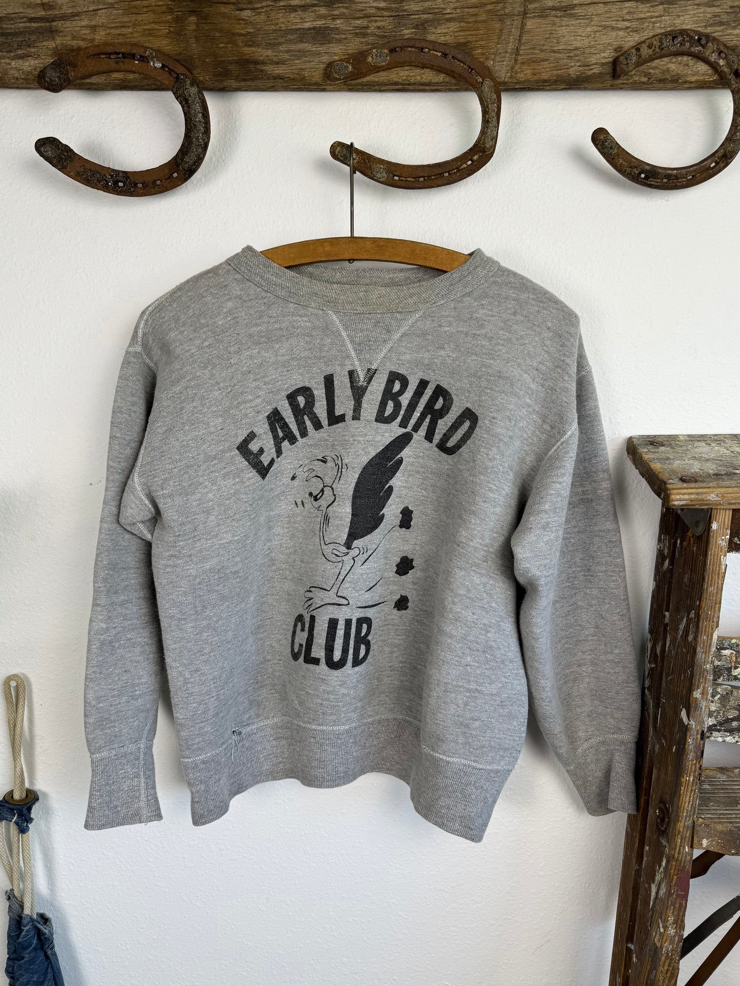 1950s EarlyBird Club Road Runner Cartoon Single V Sweatshirt (M)