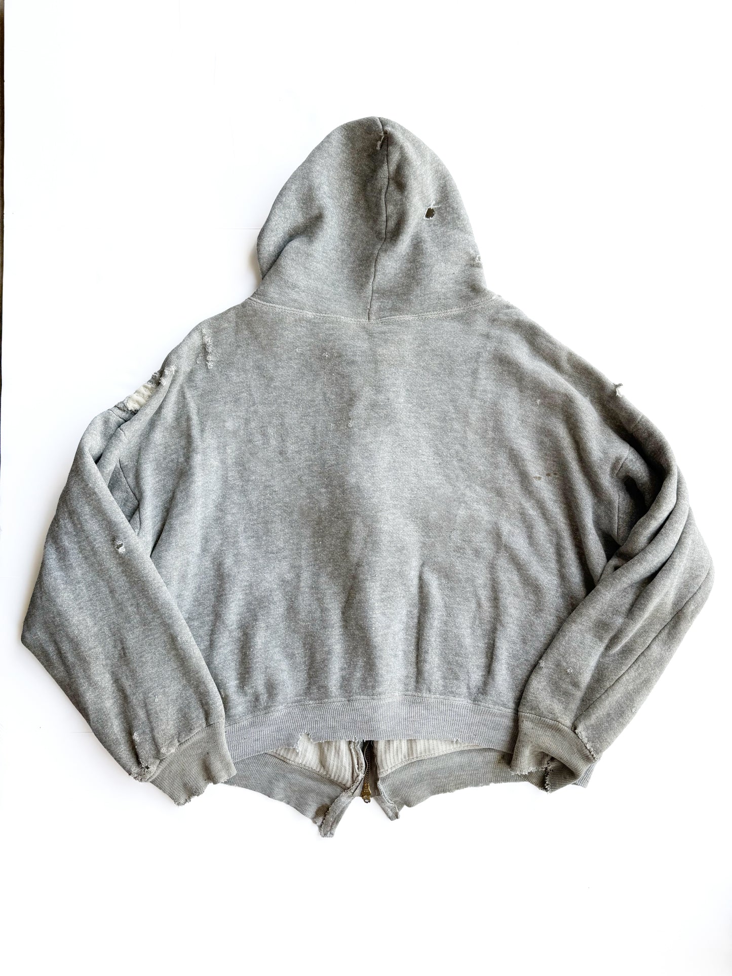 1950s Boxy Distressed Thermal Lined Zip Up Jacket (XL)