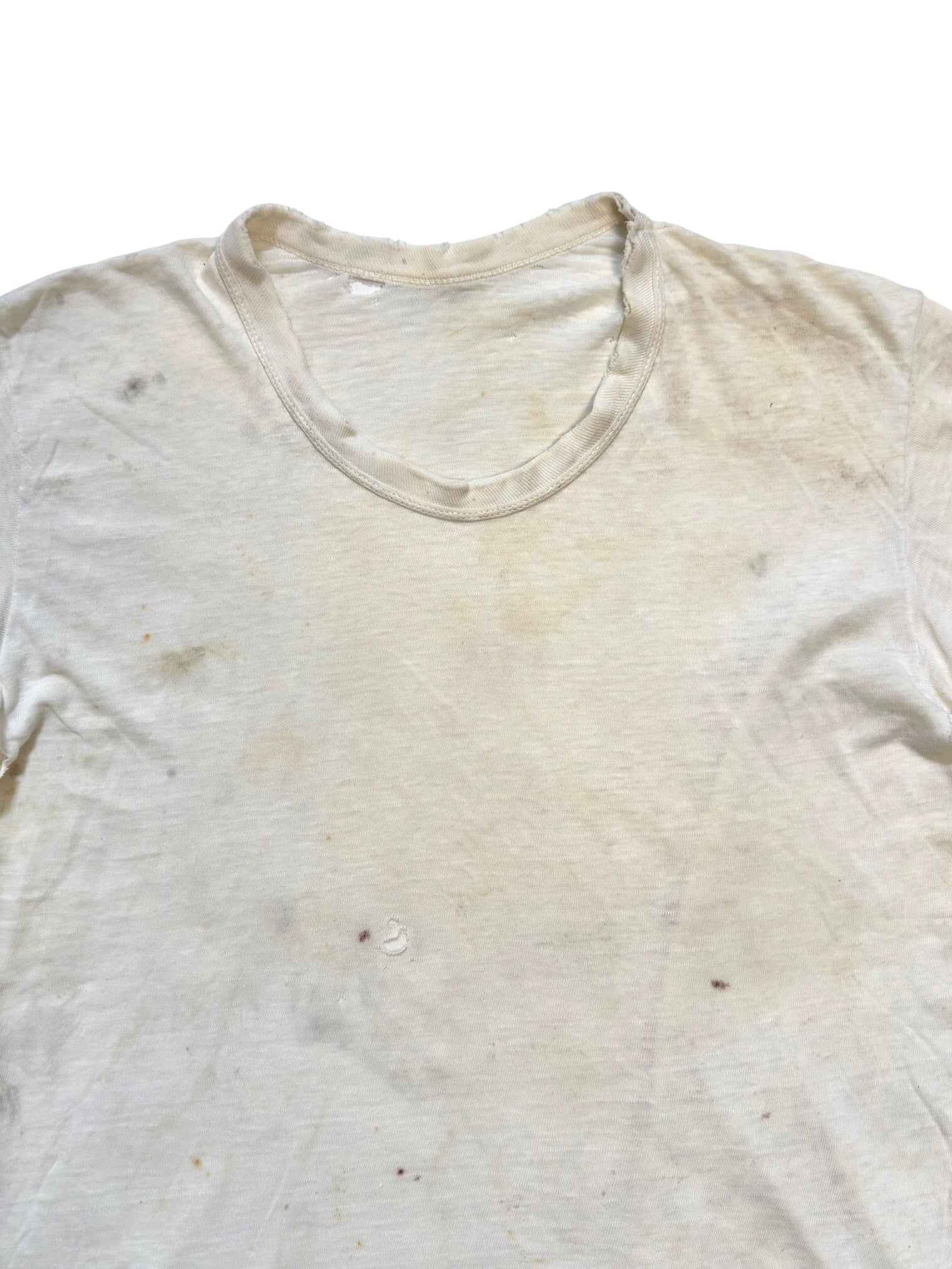 1950s Perfectly Distressed White Tee (S/M)