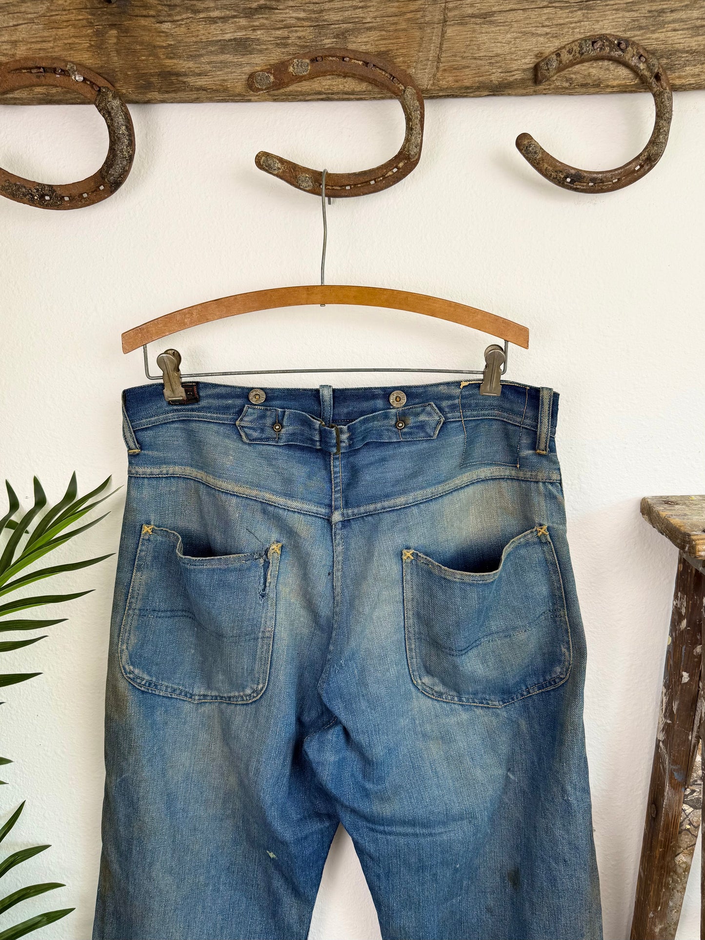 1934 Model Lee Cowboy Worn Buckle Back Jeans (35)