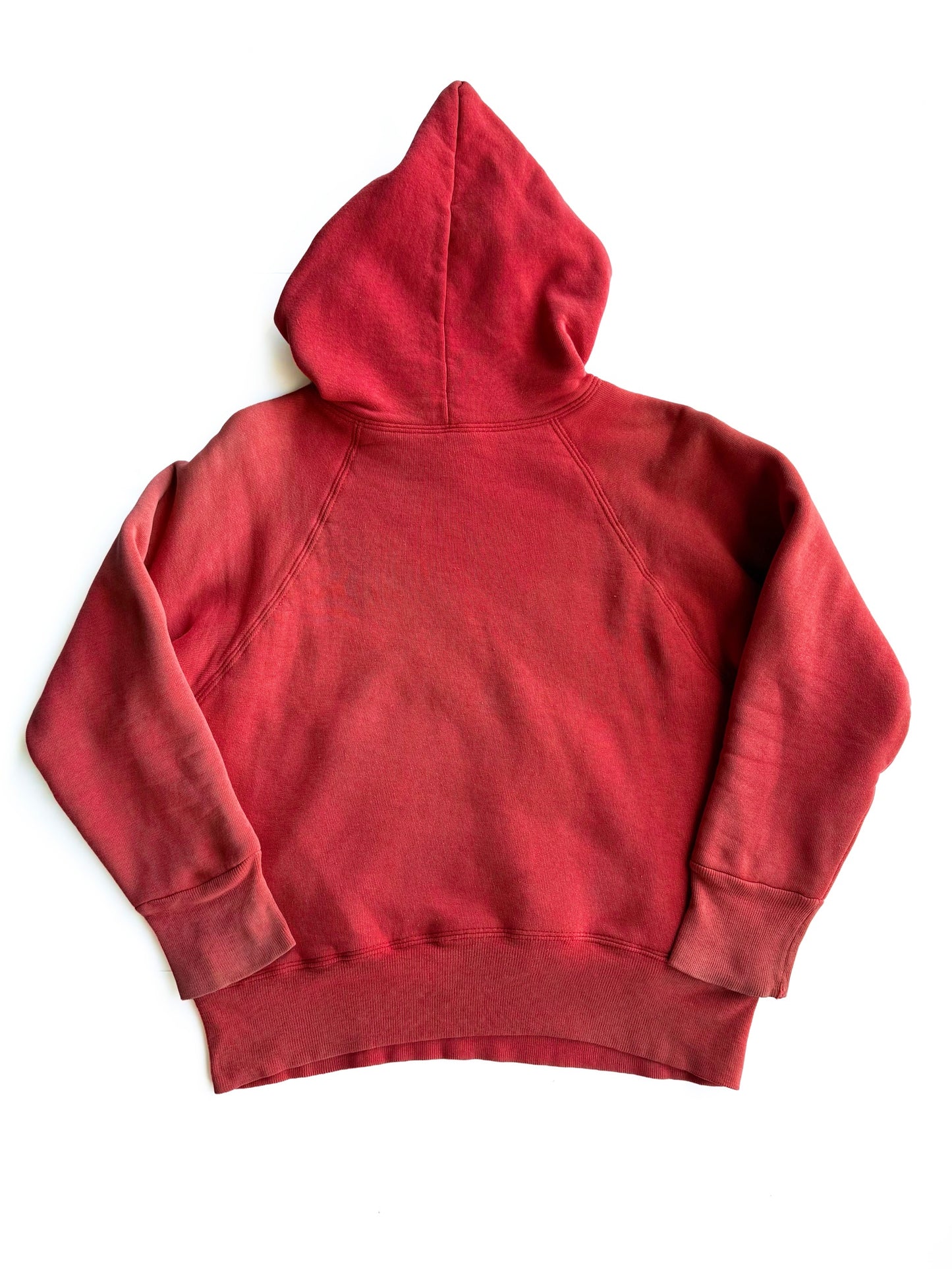 1950s Sun Faded Cherry Red Double Face Hoodie (S/M)