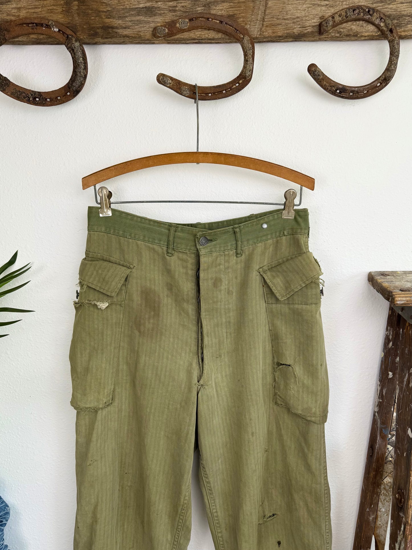 1940s WW2 13 Star Pinstripe Cargo Pants (31)