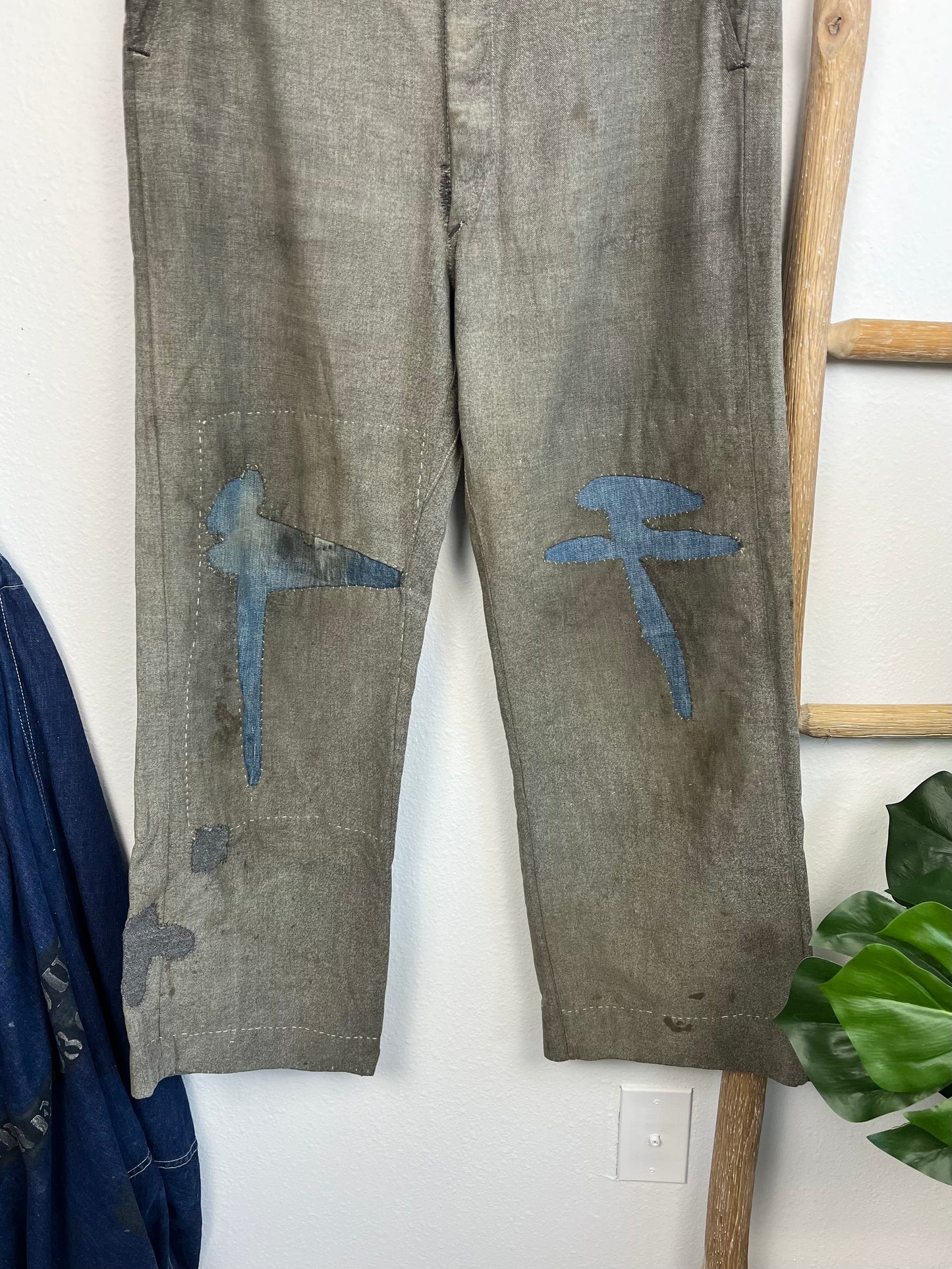 1940’s Pee-Dee Salt & Pepper Repaired Pants (32)