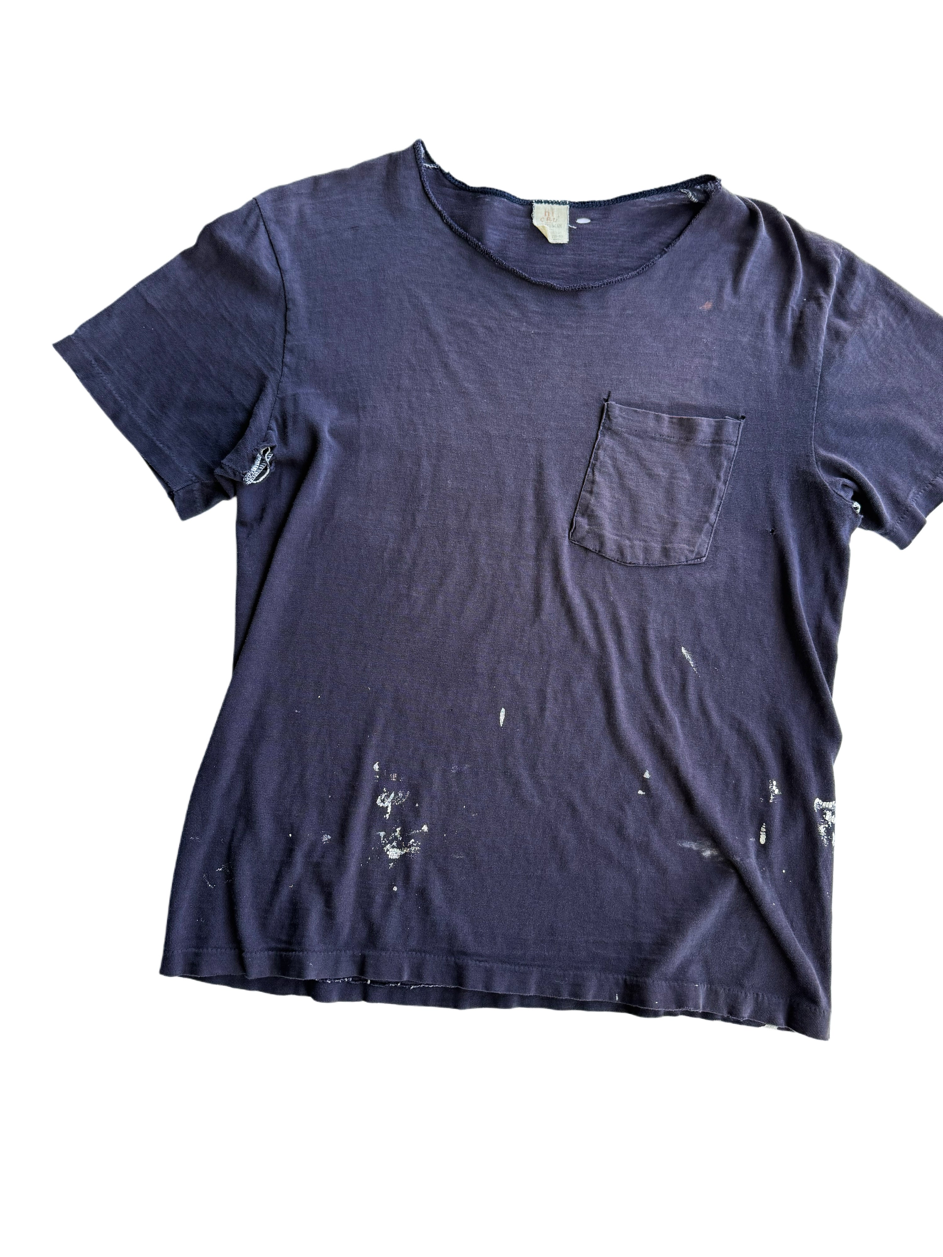 1960s Sun Faded ‘Paint Splatter’ Navy Pocket Tees (S/M)