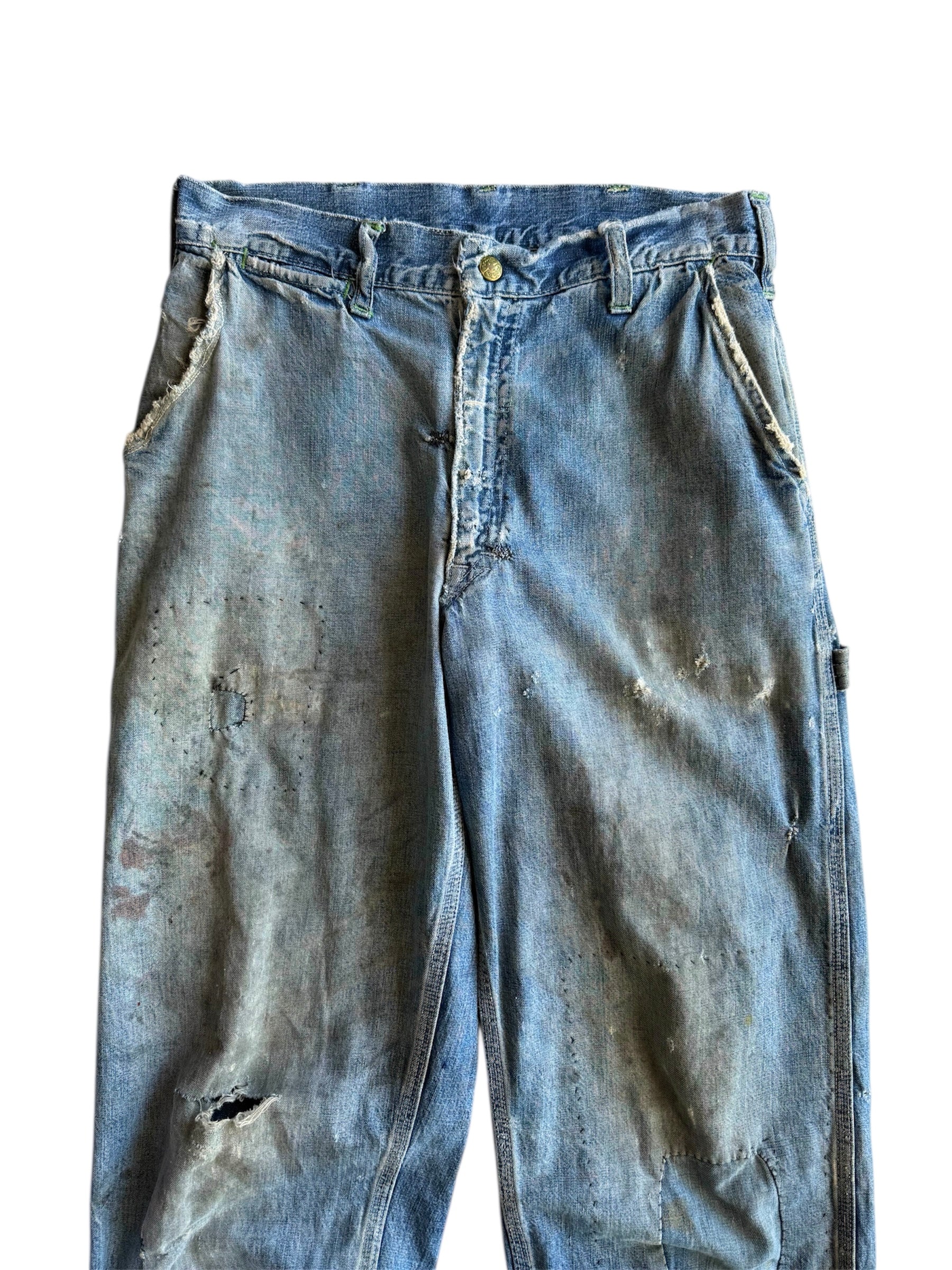 1950s Oshkosh Distressed ‘Mud’ Carpenter Jeans (30)