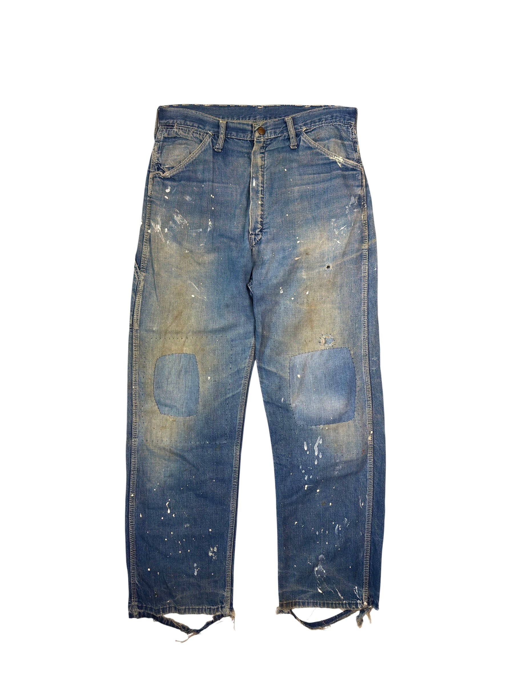 1950s Distressed Paint Splatter Carpenter Jeans (33)