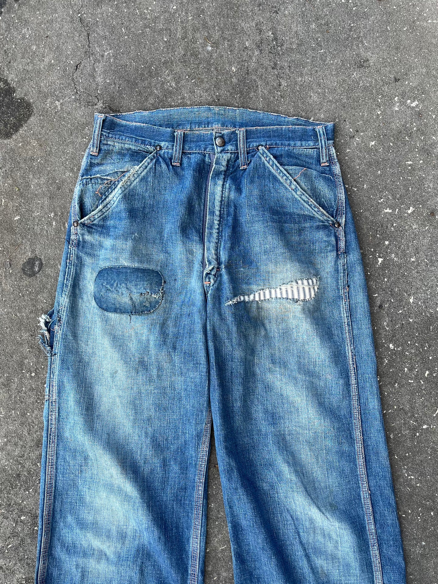 1950’s Faded & Repaired Carpenter Jeans (31)