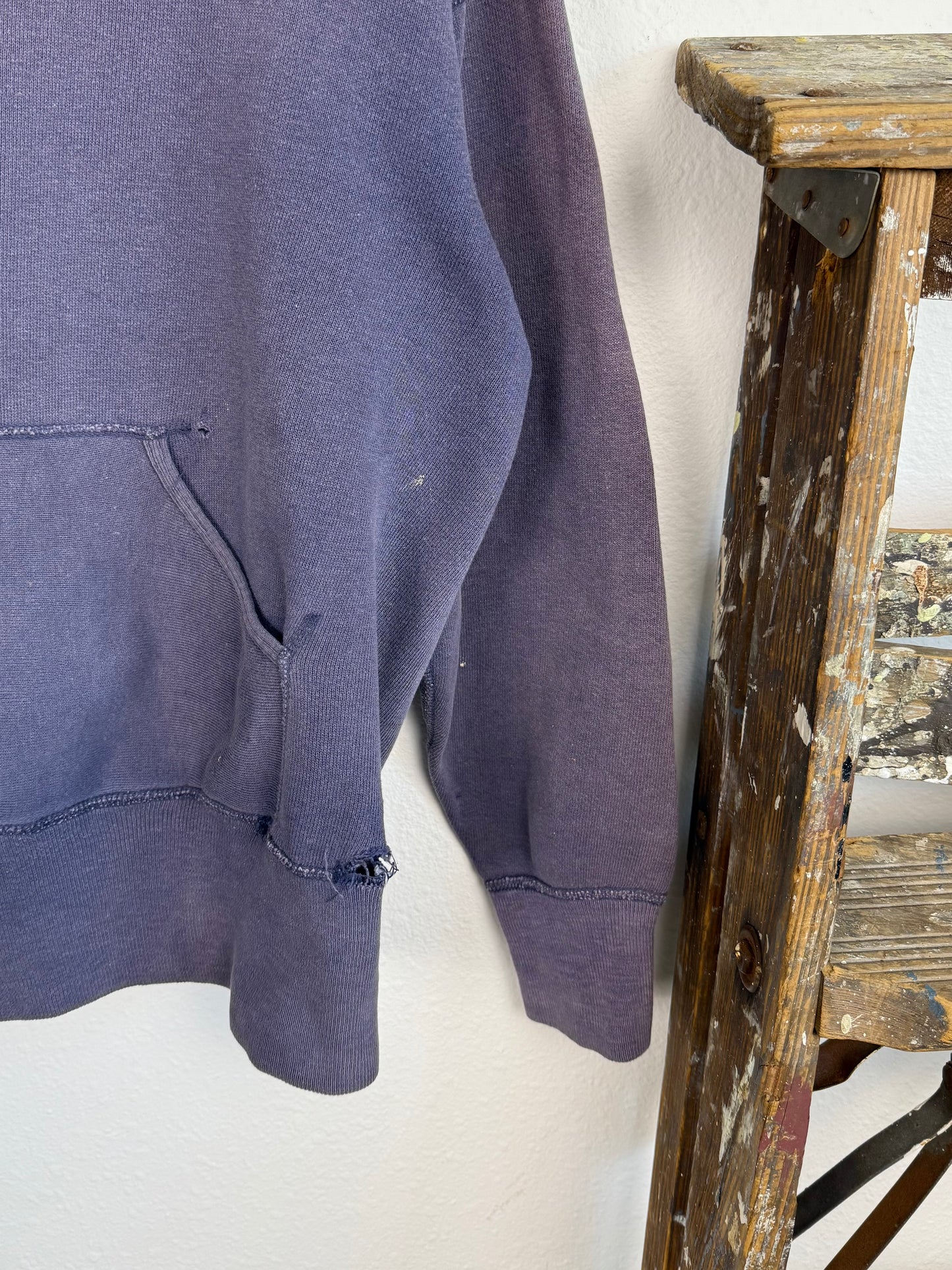 1950s Blueberry Faded Thermal Hood Hoodie (M)