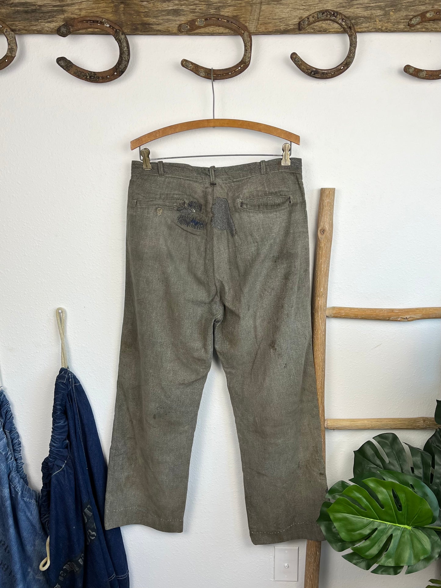 1940’s Pee-Dee Salt & Pepper Repaired Pants (32)