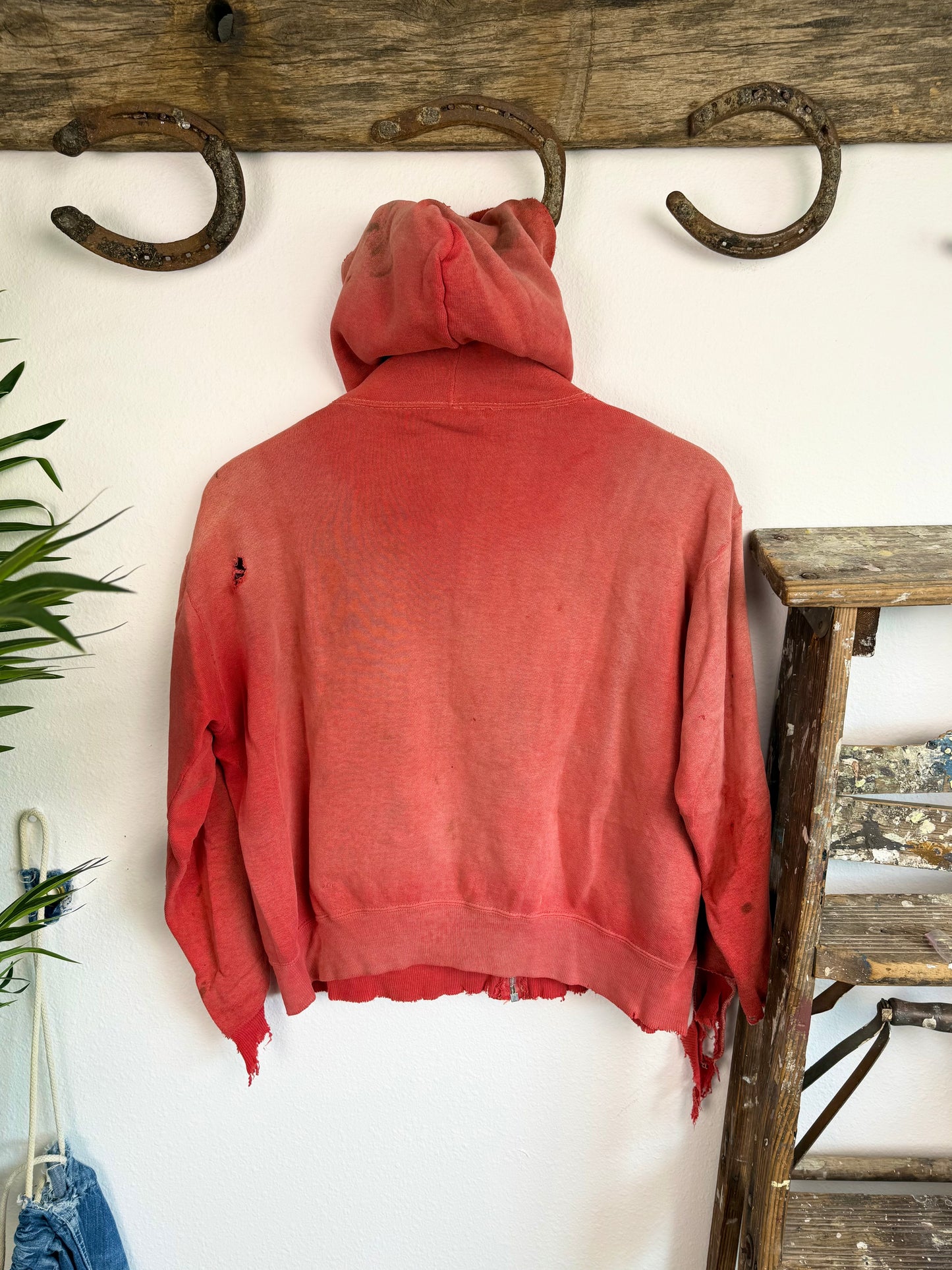 1950s ‘Zombie Jacket’ Thrashed and Sun Faded Zip Up Jacket (L)