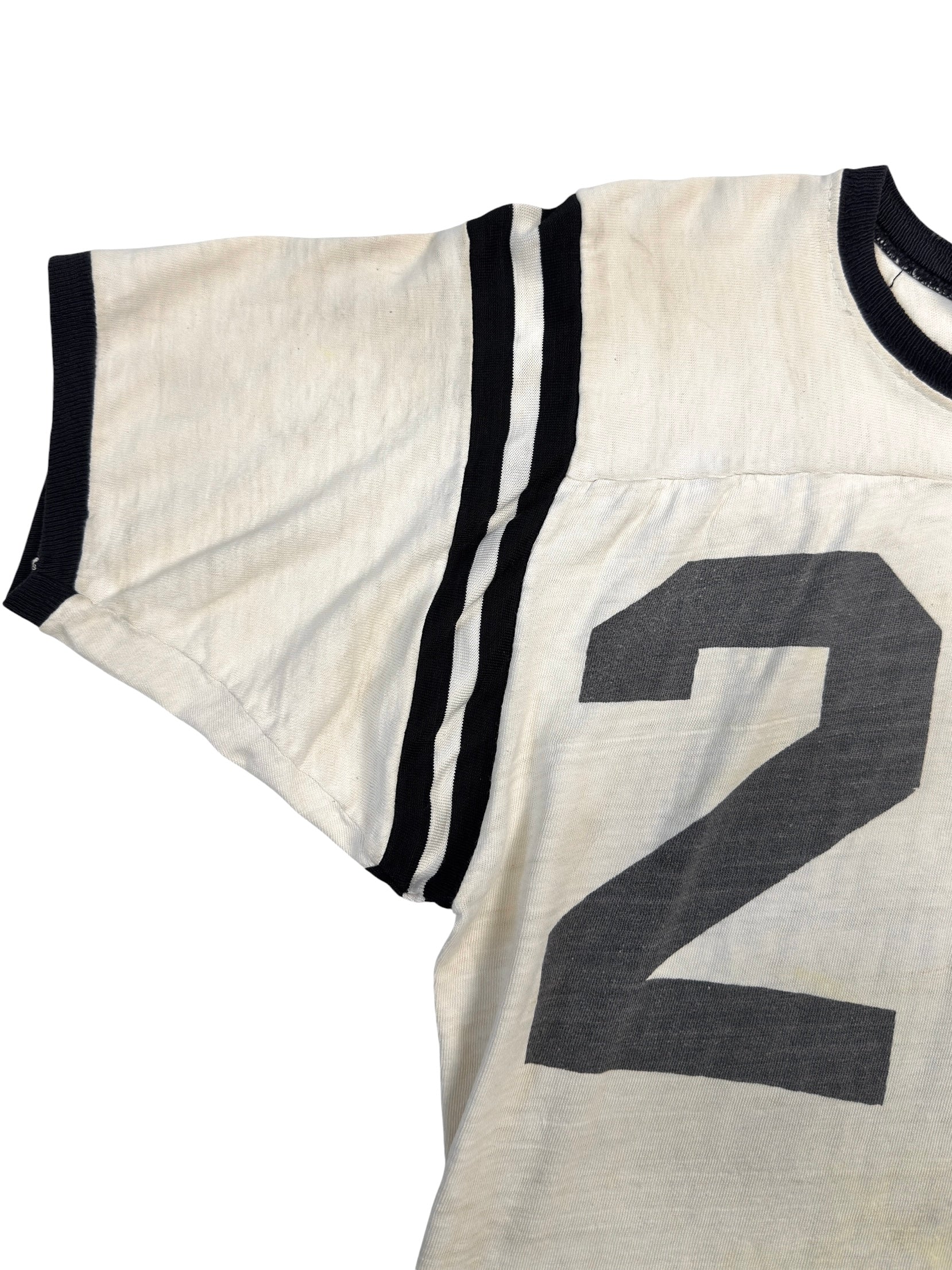 1950s Black and White Cotton Jersey (S/M)