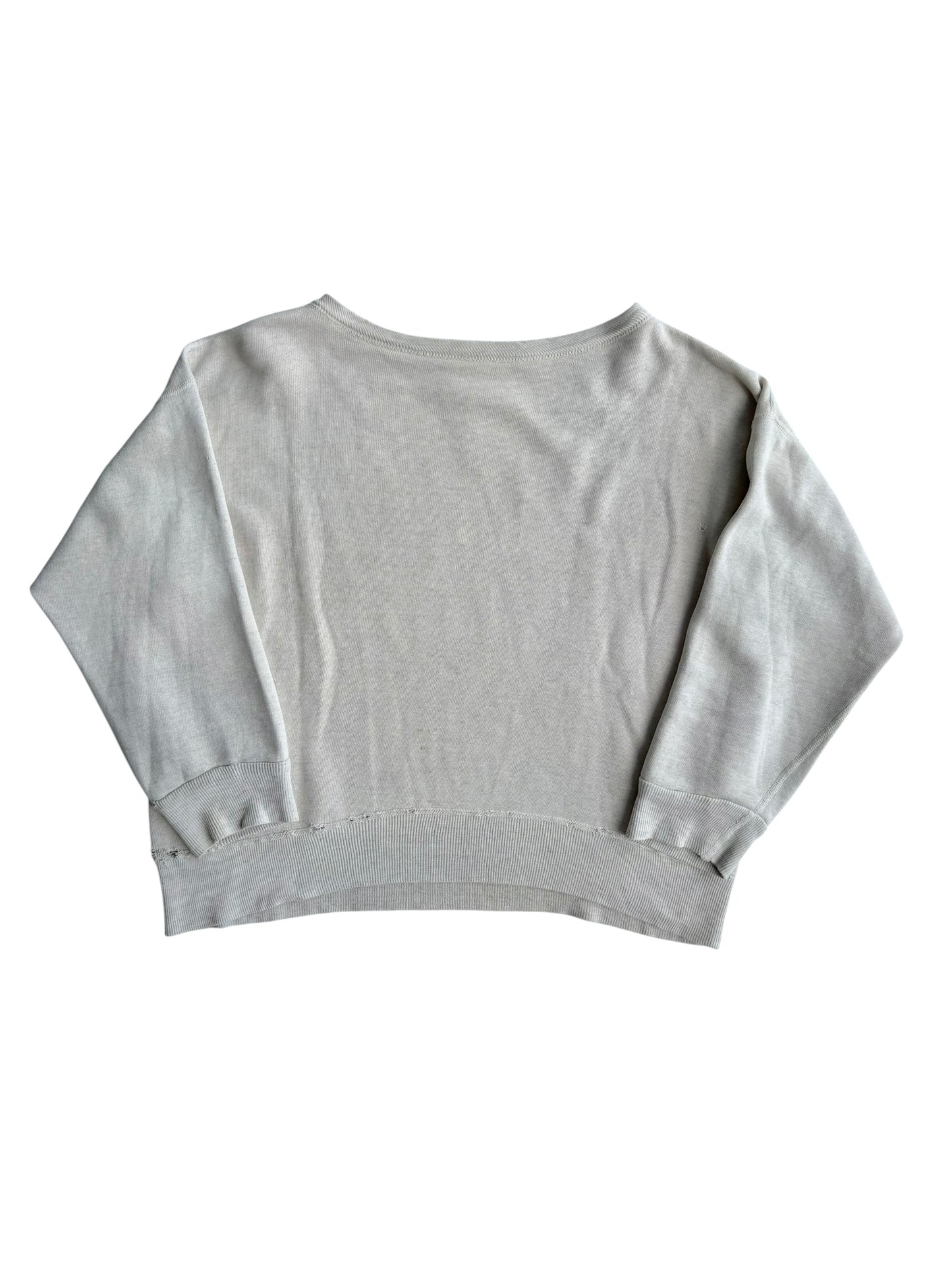1950s Essential Cream Single V Sweatshirt (S/M)