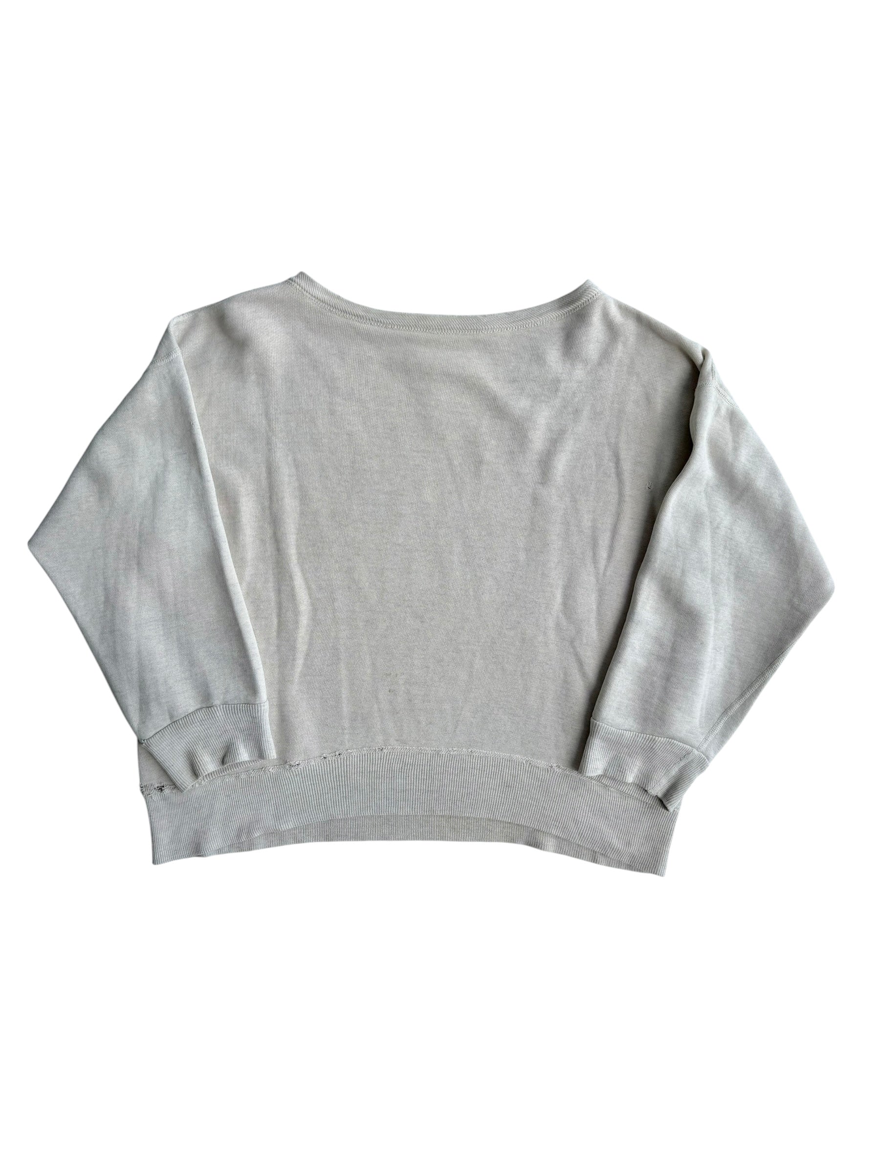 1950s Essential Cream Single V Sweatshirt (S/M)