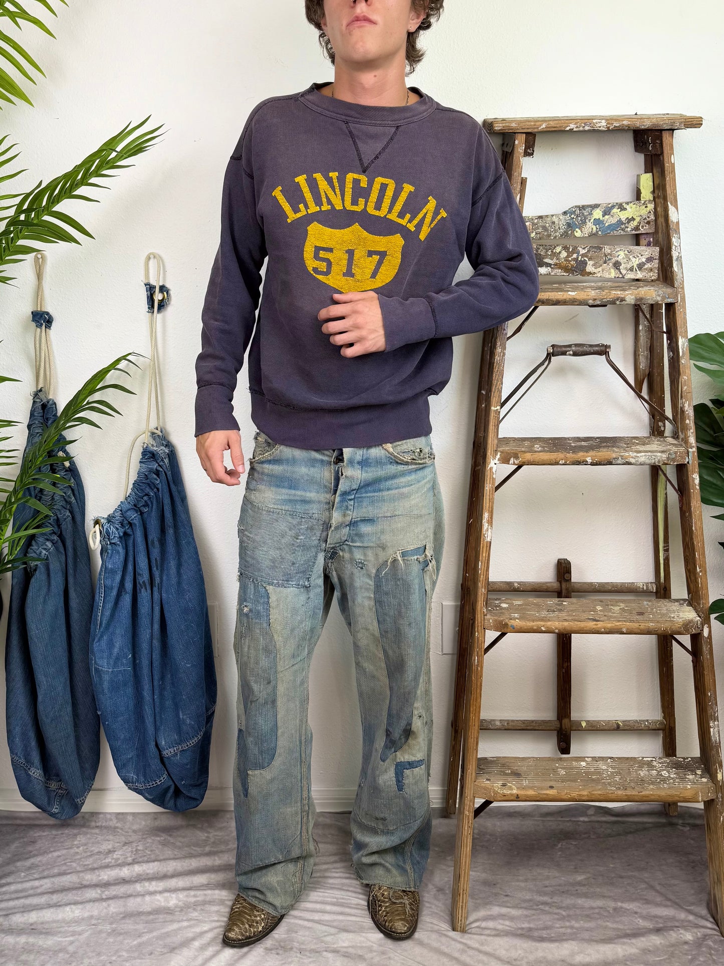 1950s ‘Lincoln’ Sun Faded Single V Sweatshirt (XL)