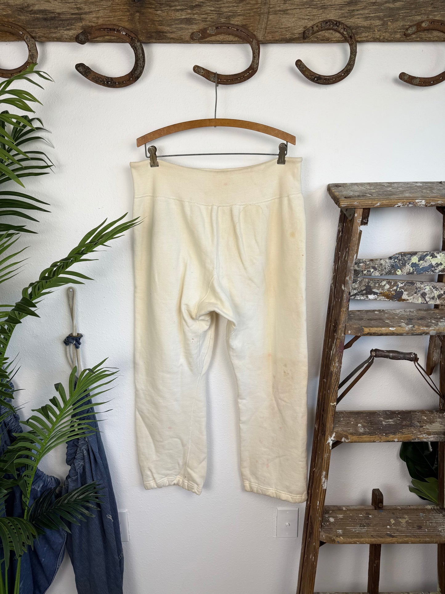 1950s Cream Baggy Sweatpants (M/L)